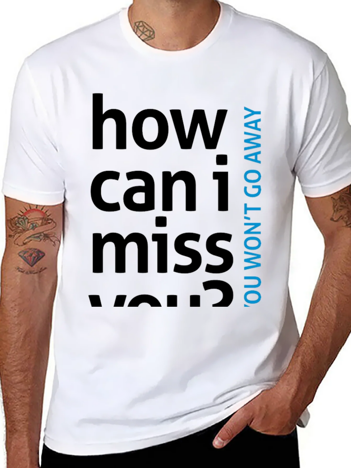 How Can I Miss You? Graphic Tee - Black Cotton T-Shirt product image 6