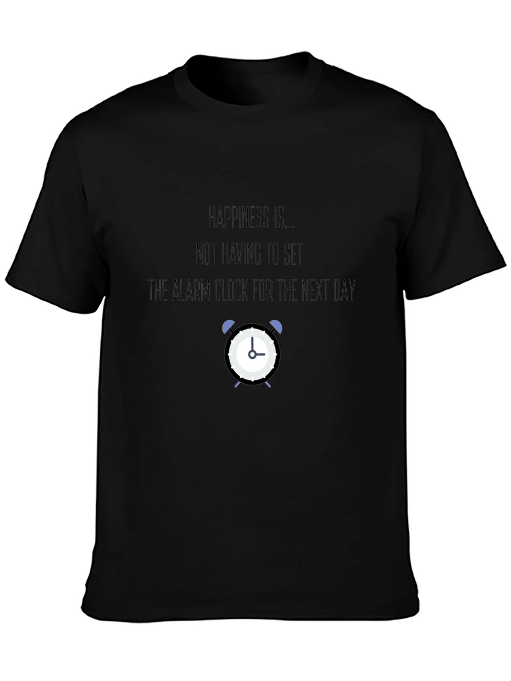 Happiness Alarm Clock Graphic Tee - Black T-Shirt product image 3