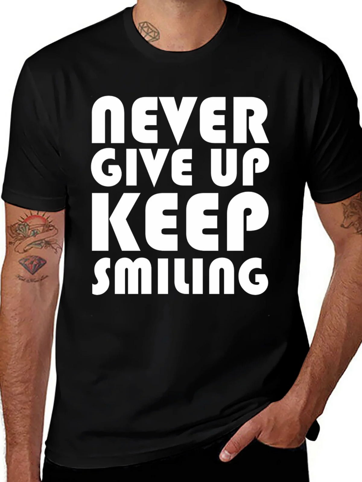 Never Give Up T-Shirt - Motivational Graphic Tee product image 1