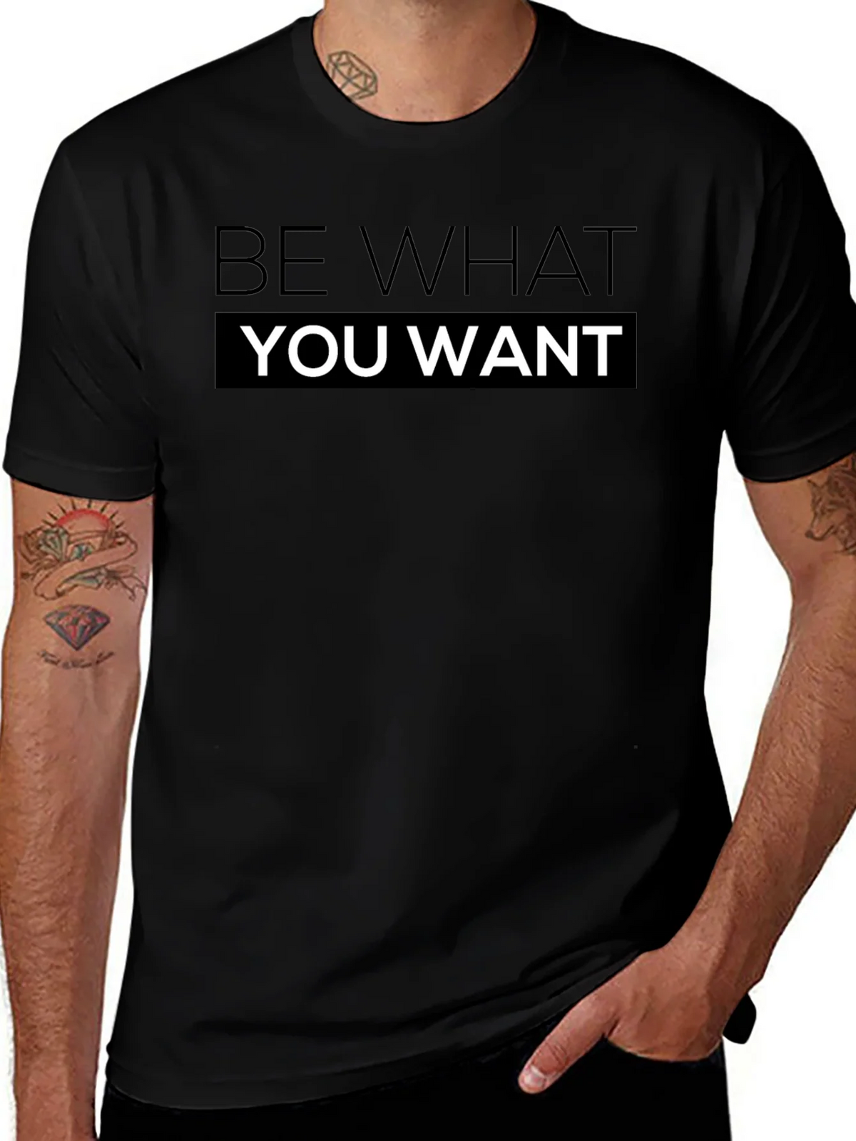 Be What You Want T-Shirt Black Cotton product image 1