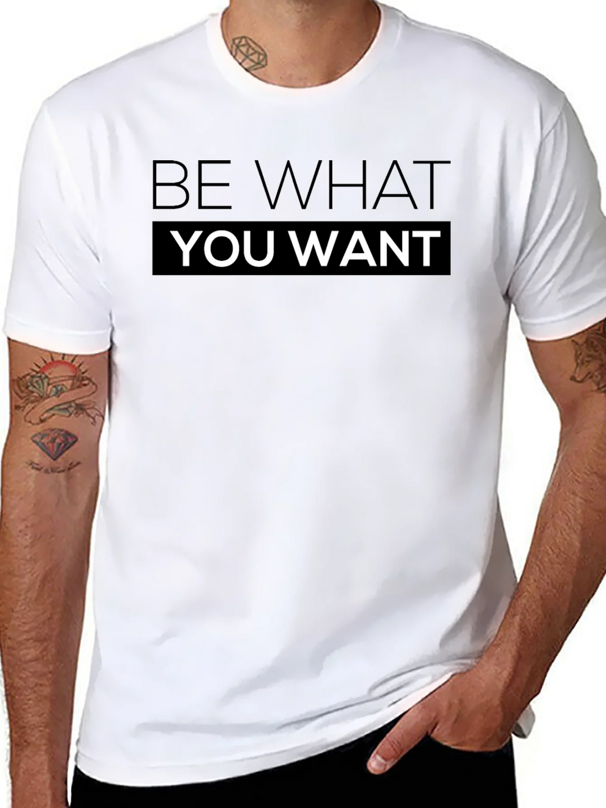 Be What You Want T-Shirt Black Cotton product image 7