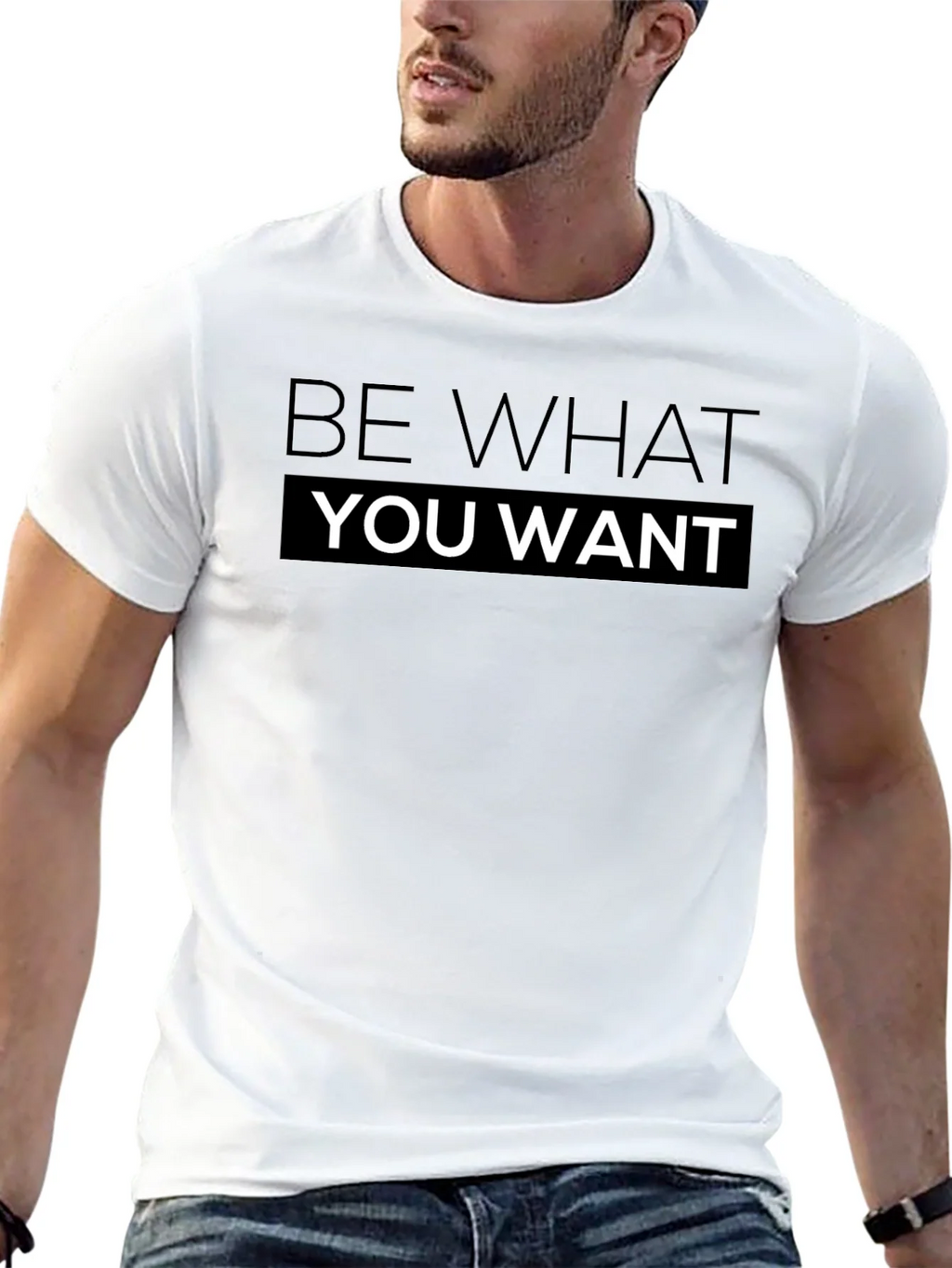 Be What You Want T-Shirt Black Cotton product image 12