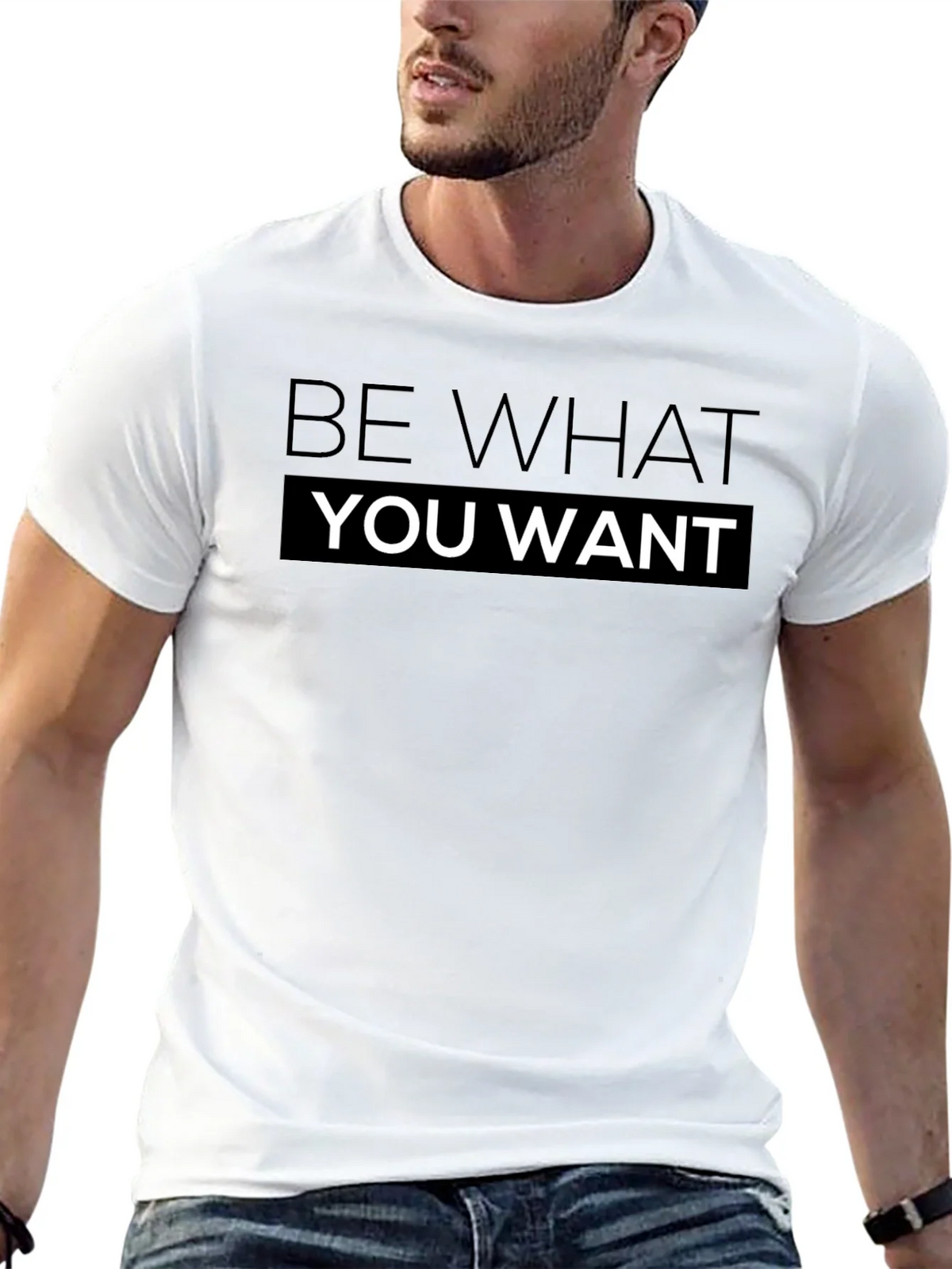 Be What You Want T-Shirt Black Cotton product image 12