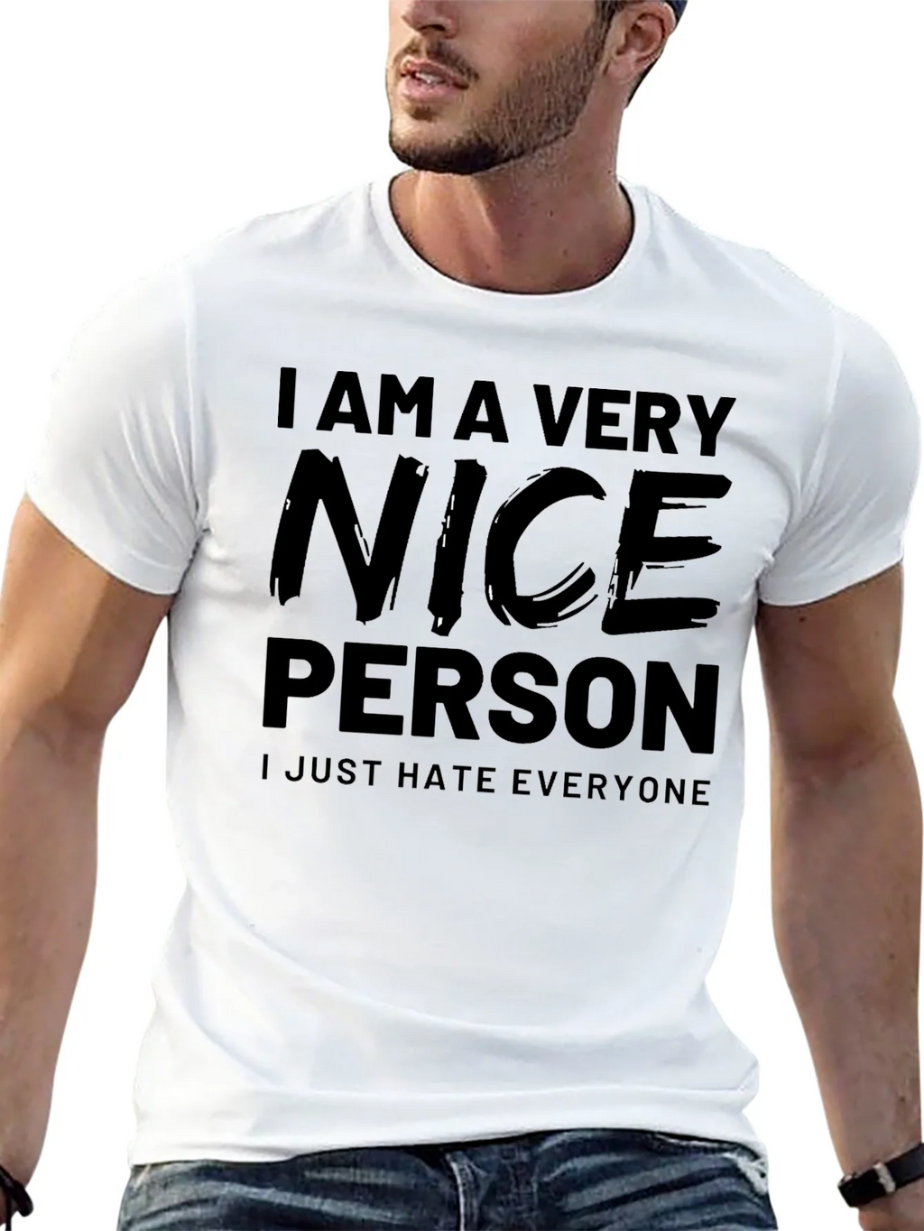 Funny I Am A Very Nice Person Black T-Shirt product image 12