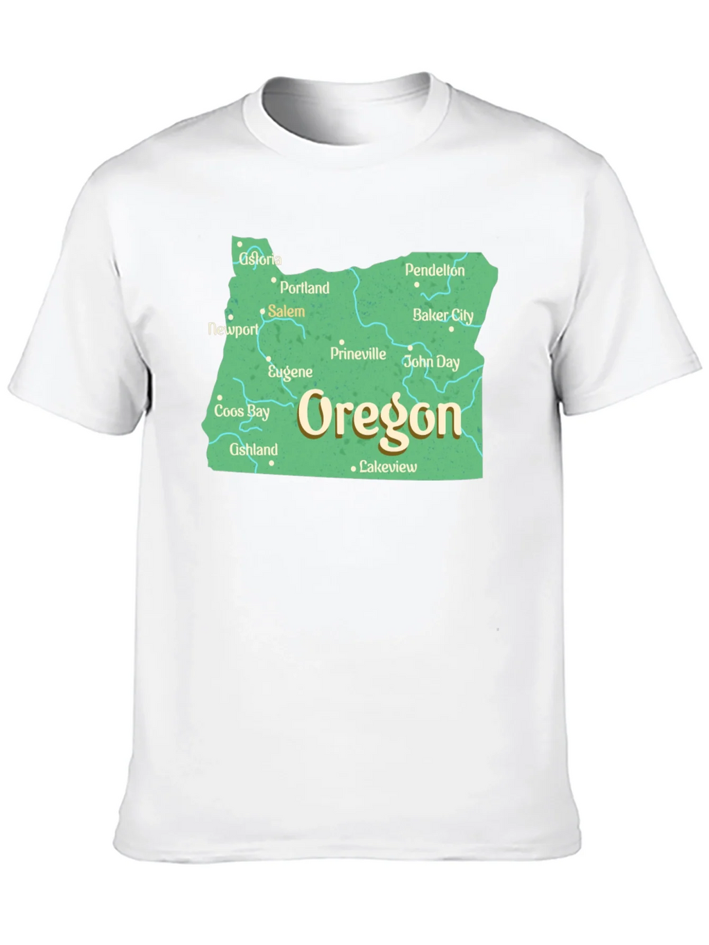 Oregon State Map Black T-Shirt product image 9