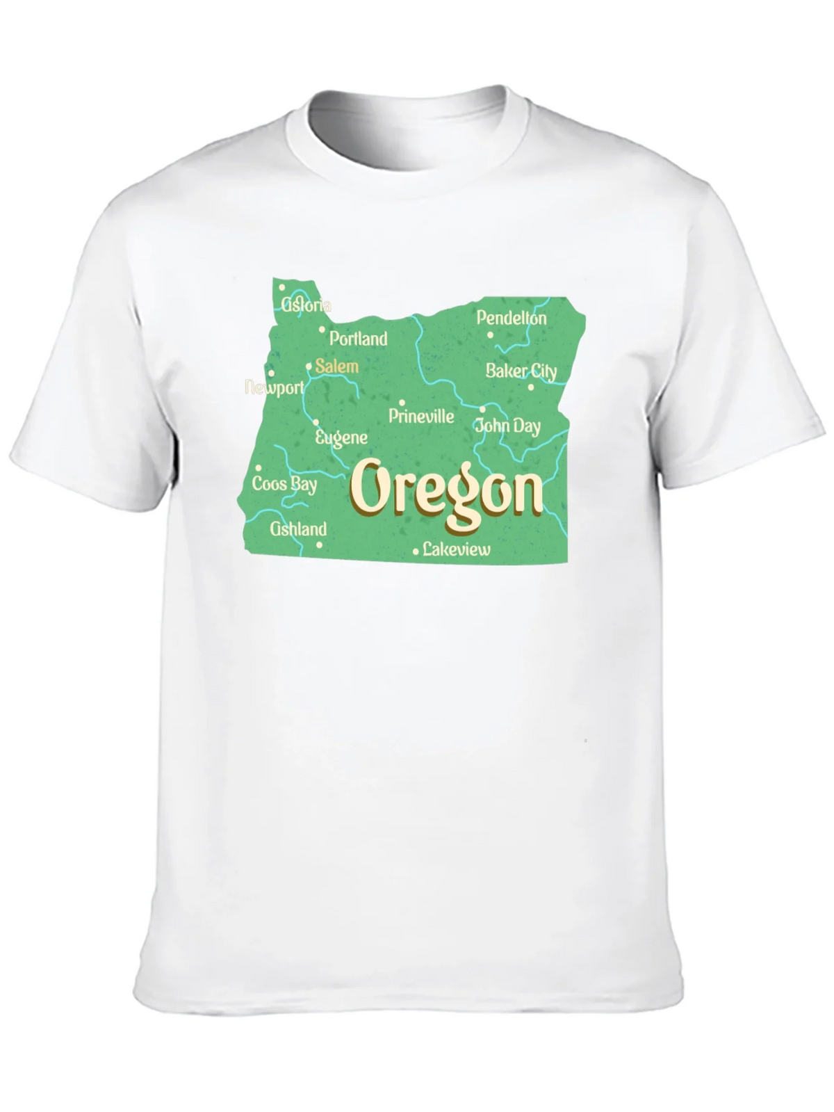 Oregon State Map Black T-Shirt product image 9