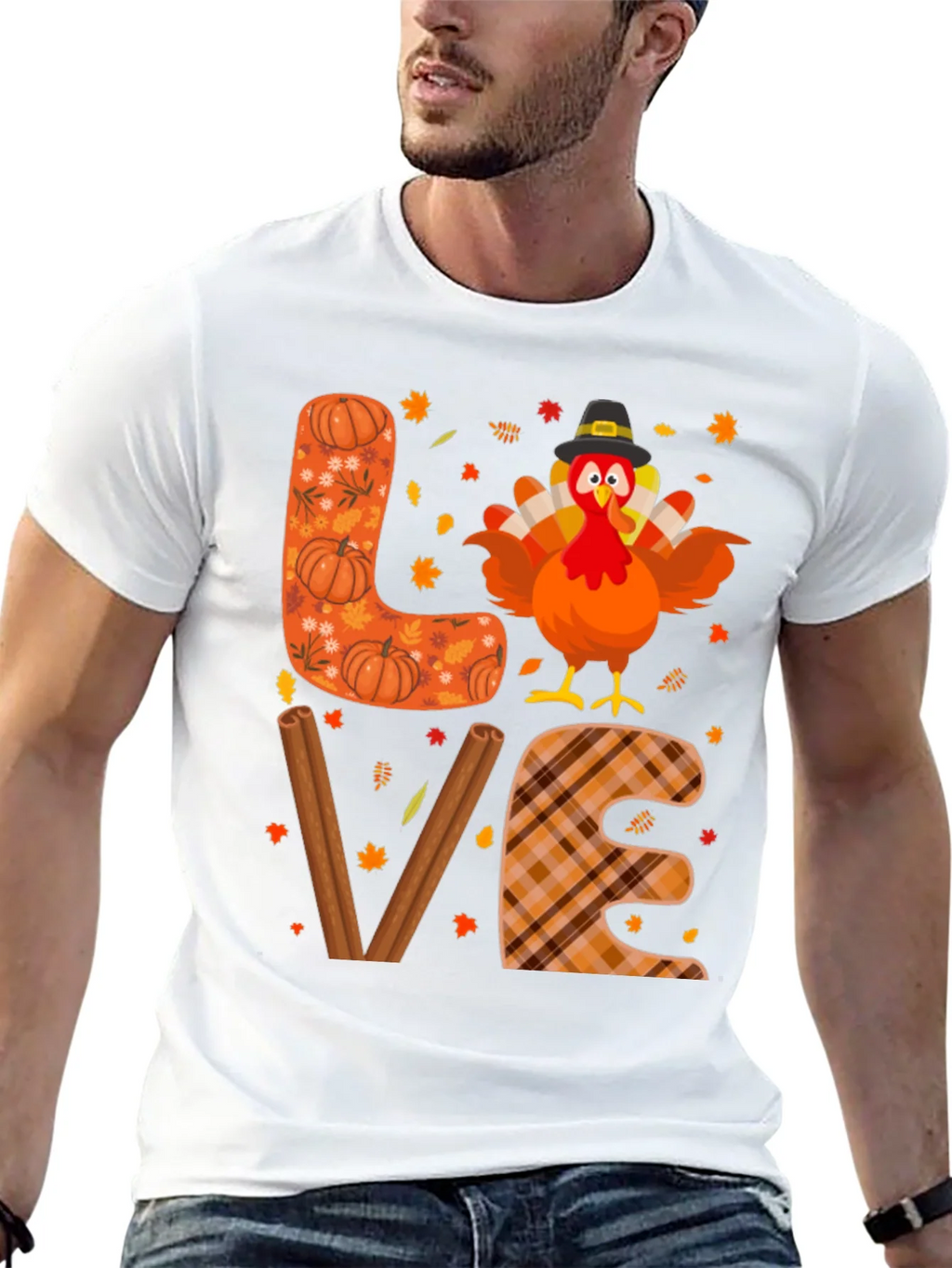 Thanksgiving Turkey LOVE Graphic T-Shirt product image 12