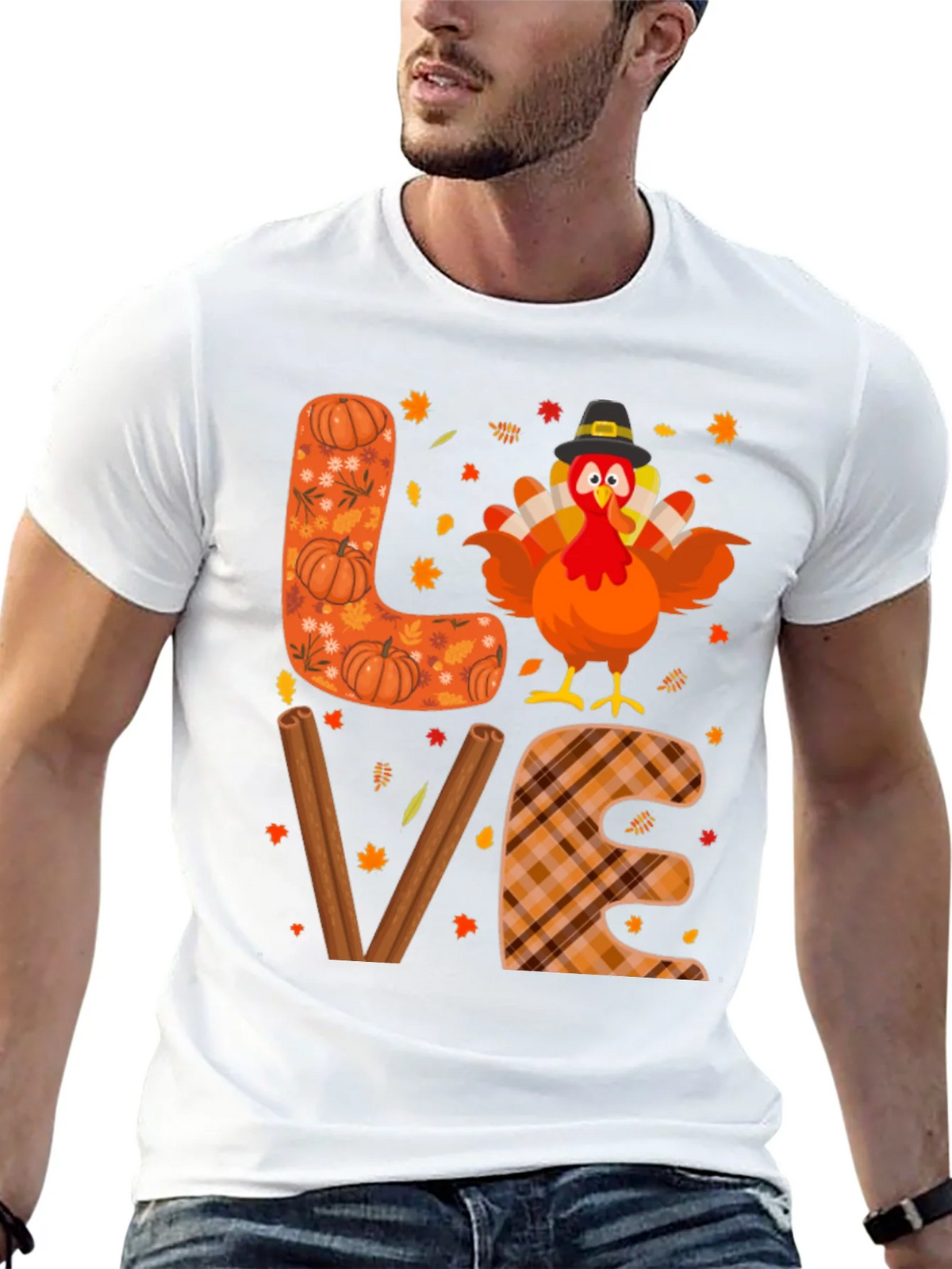 Thanksgiving Turkey LOVE Graphic T-Shirt product image 12