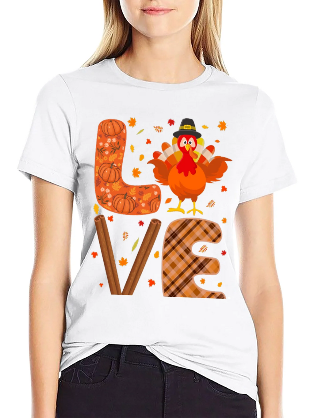 Thanksgiving Turkey LOVE Graphic T-Shirt product image 8
