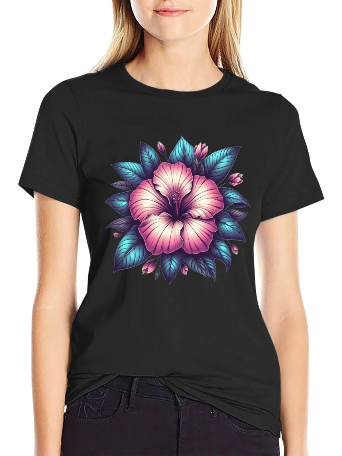Hibiscus Flower Graphic T-Shirt product image 2