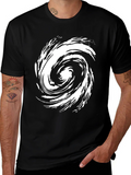 Abstract Swirl Graphic Tee - Casual Black T-Shirt product image 1