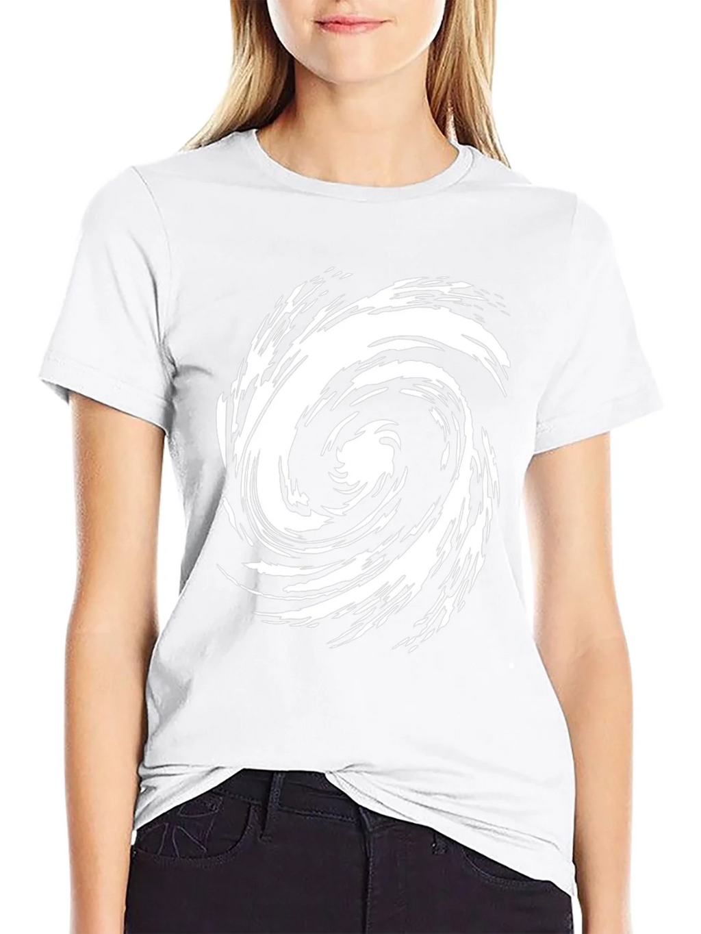 Abstract Swirl Graphic Tee - Casual Black T-Shirt product image 8