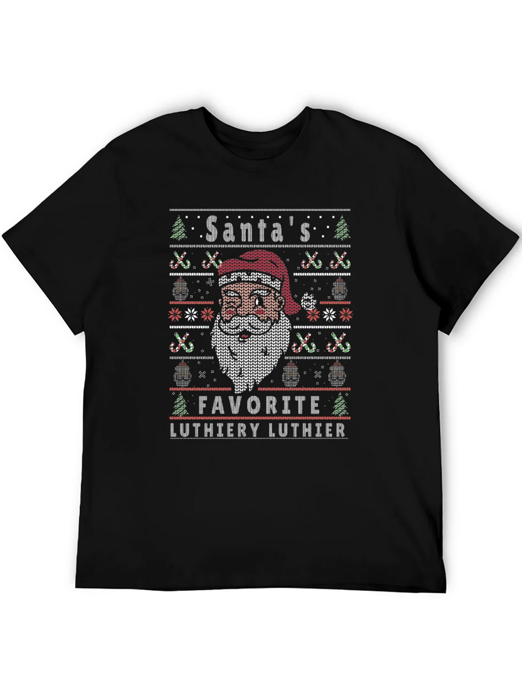 Santas Favorite Luthier Ugly Christmas Sweater T-Shirt product image 4