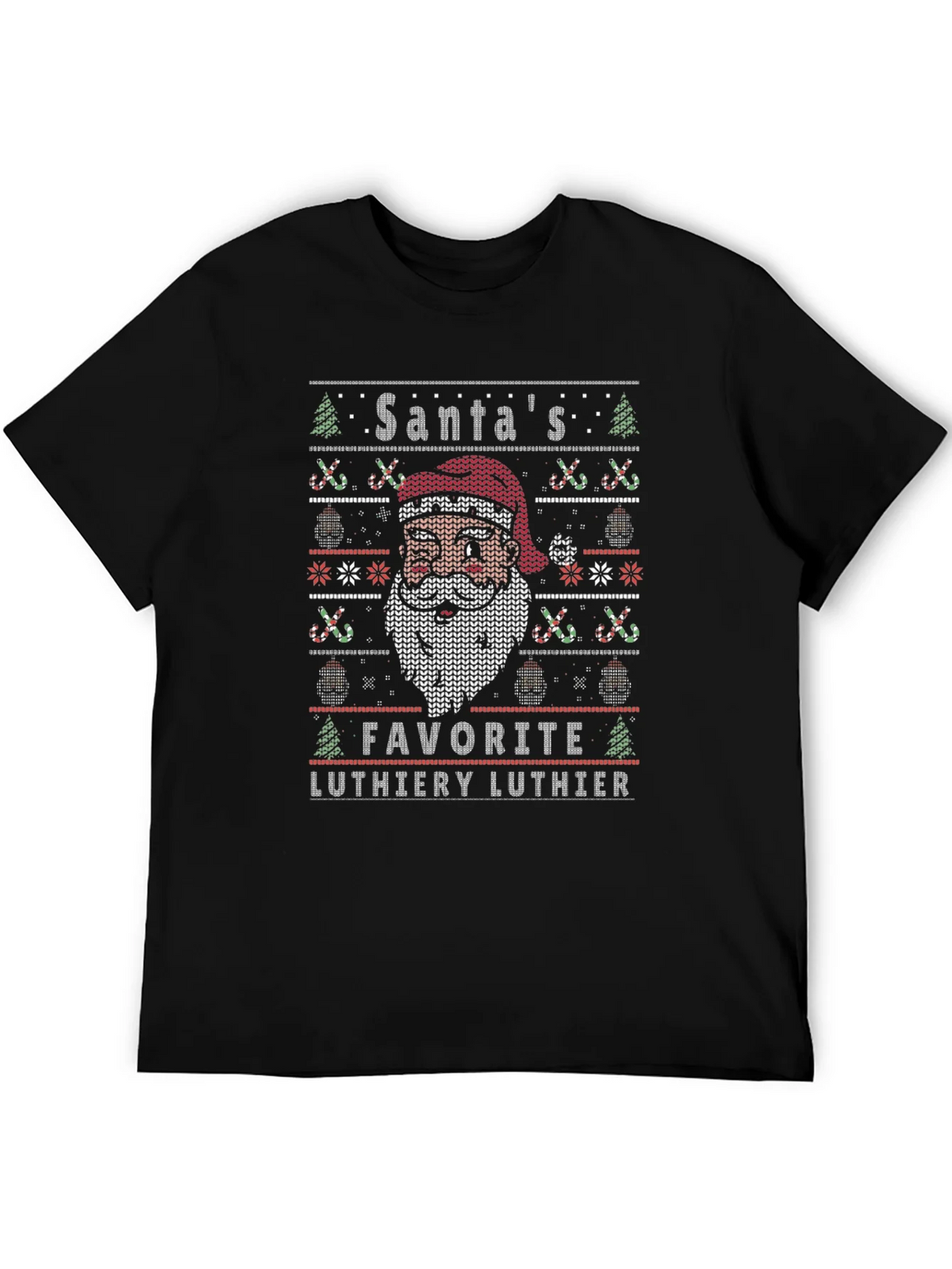 Santas Favorite Luthier Ugly Christmas Sweater T-Shirt product image 4