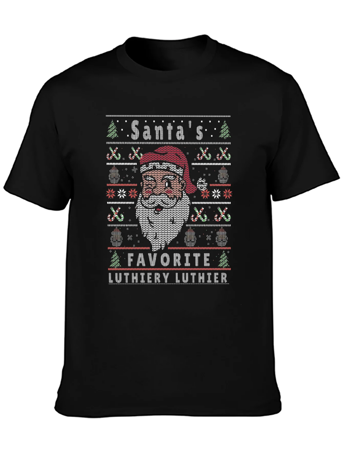 Santas Favorite Luthier Ugly Christmas Sweater T-Shirt product image 2