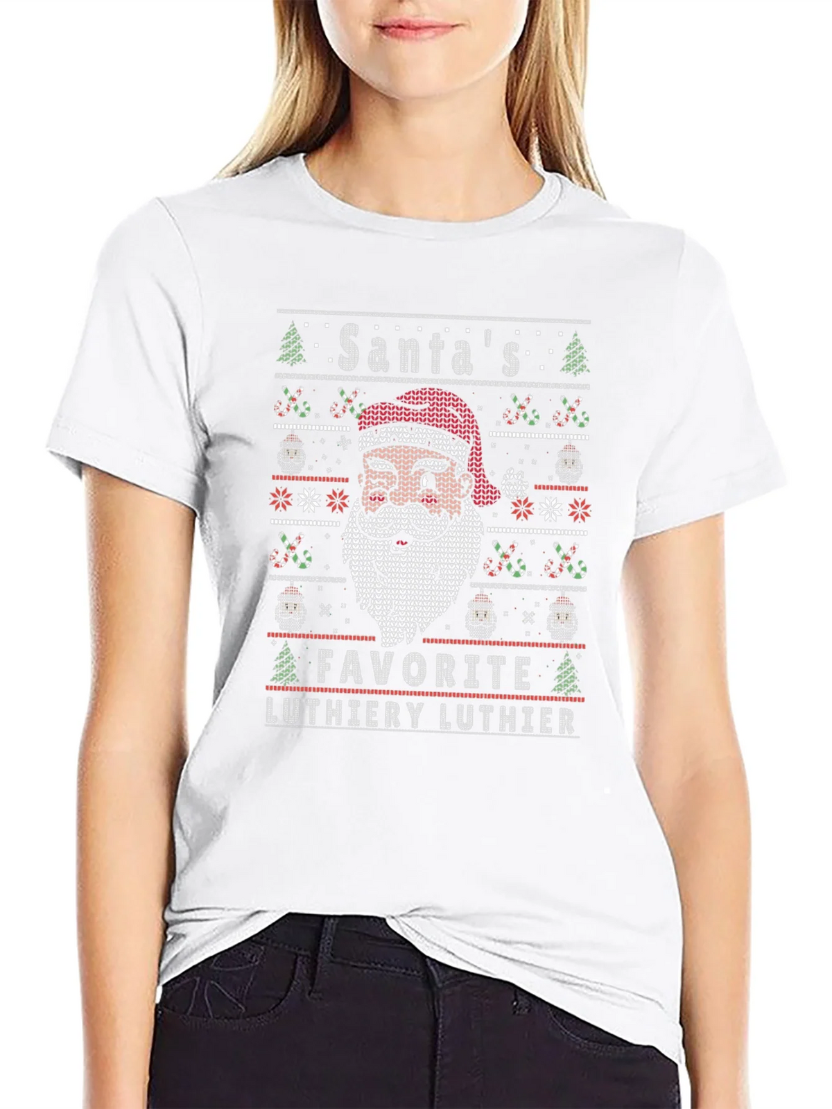 Santas Favorite Luthier Ugly Christmas Sweater T-Shirt product image 6