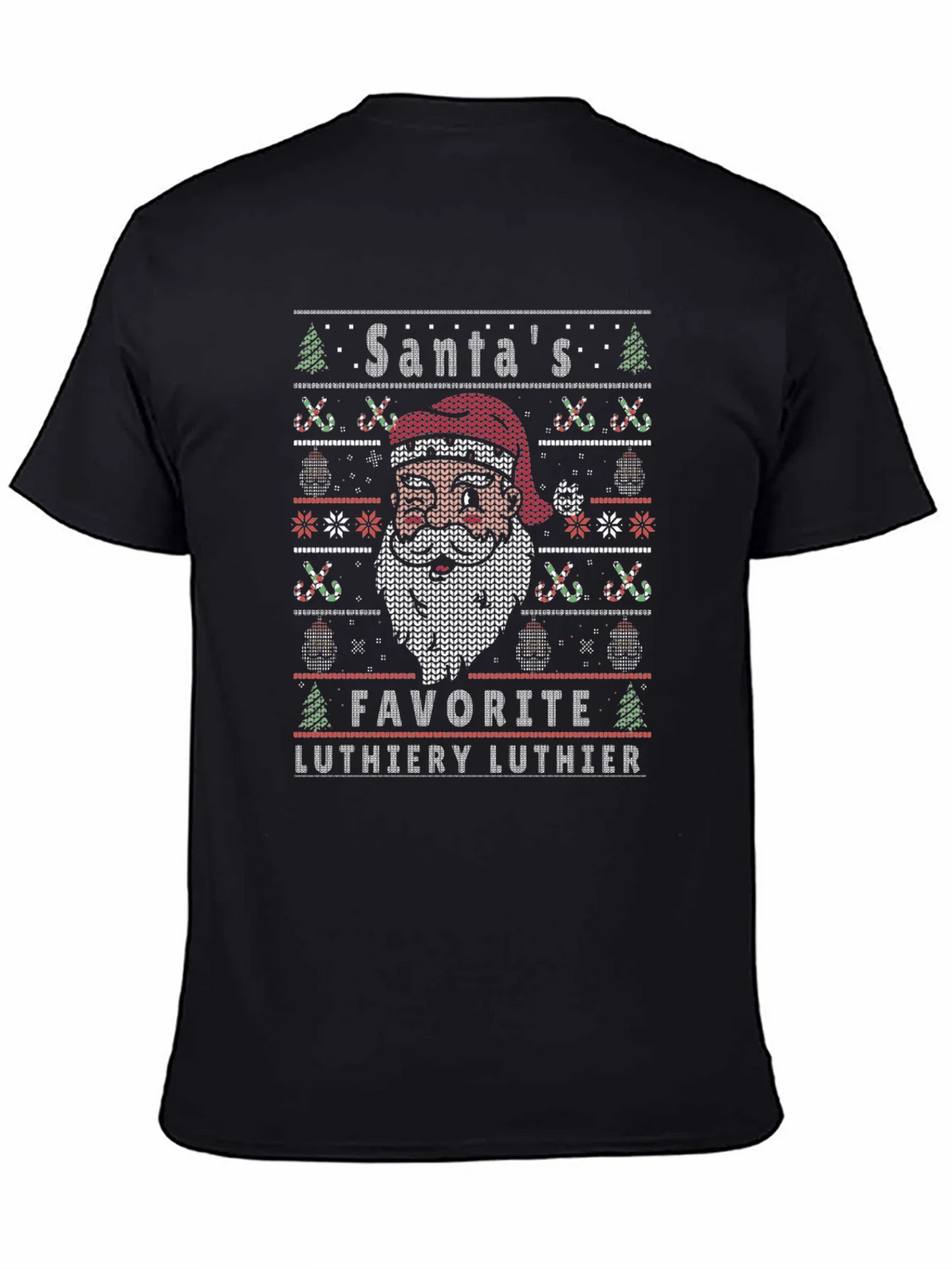 Santas Favorite Luthier Ugly Christmas Sweater T-Shirt product image 3