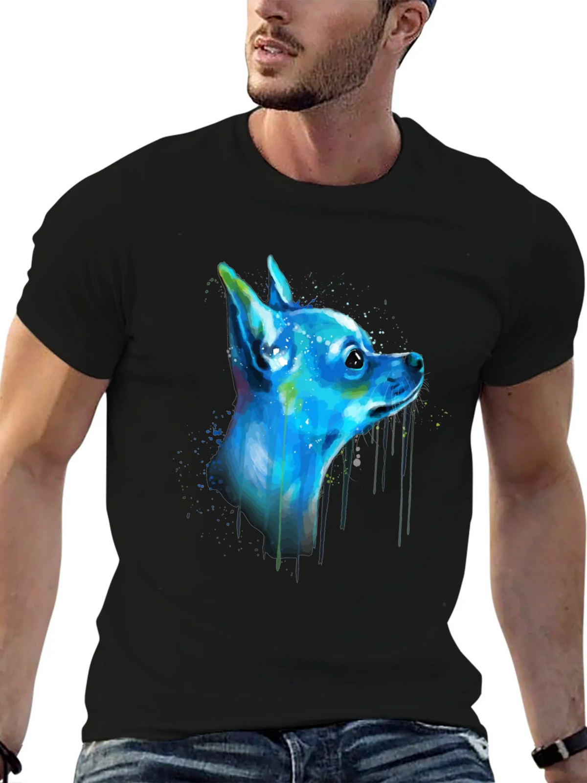 Colorful Chihuahua Graphic Tee - Black product image 6