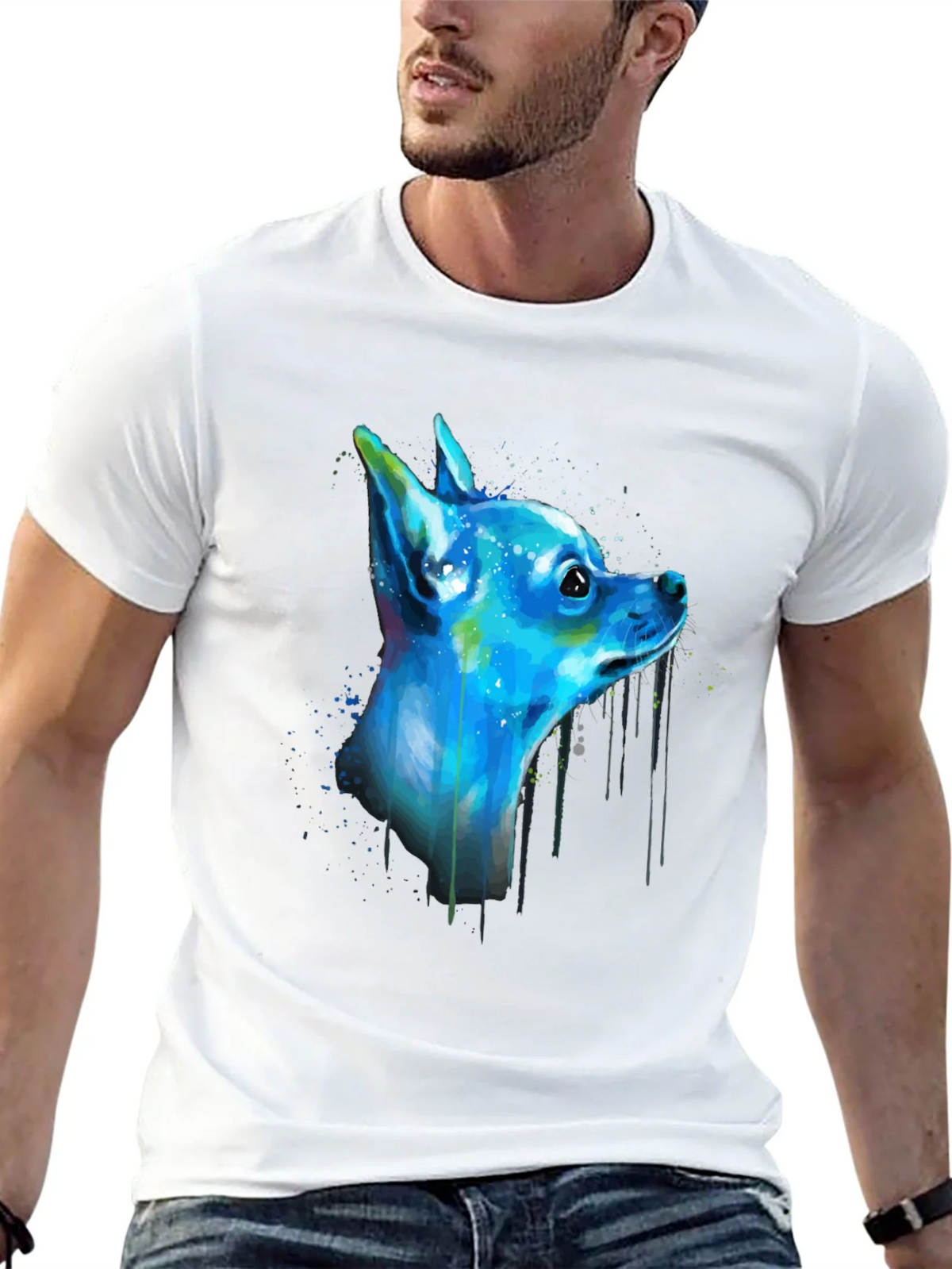 Colorful Chihuahua Graphic Tee - Black product image 12