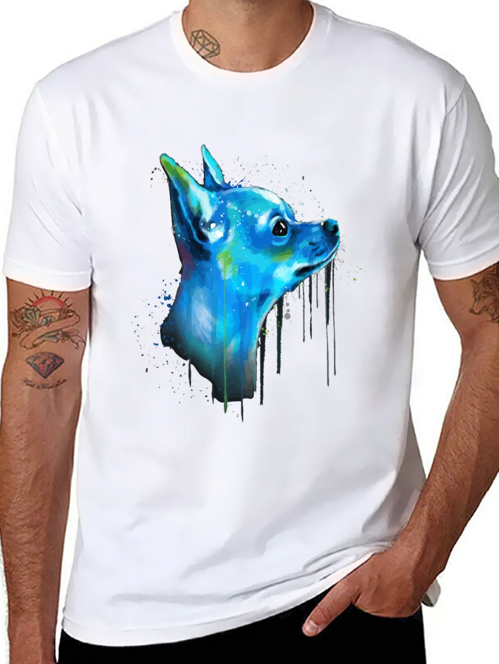 Colorful Chihuahua Graphic Tee - Black product image 7