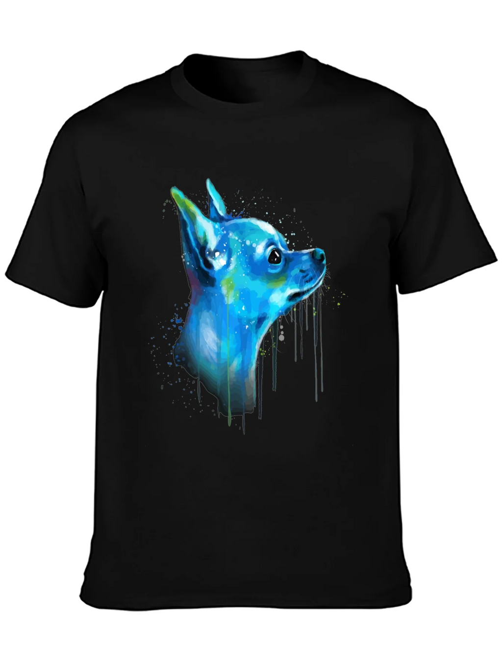 Colorful Chihuahua Graphic Tee - Black product image 3