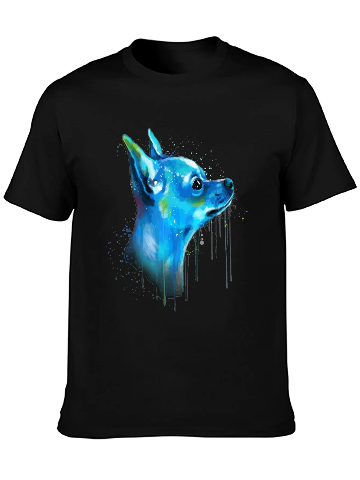 Colorful Chihuahua Graphic Tee - Black product image 3