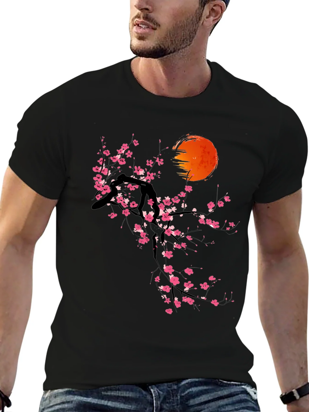 Cherry Blossom Sunset T-Shirt - Artistic Graphic Tee product image 6