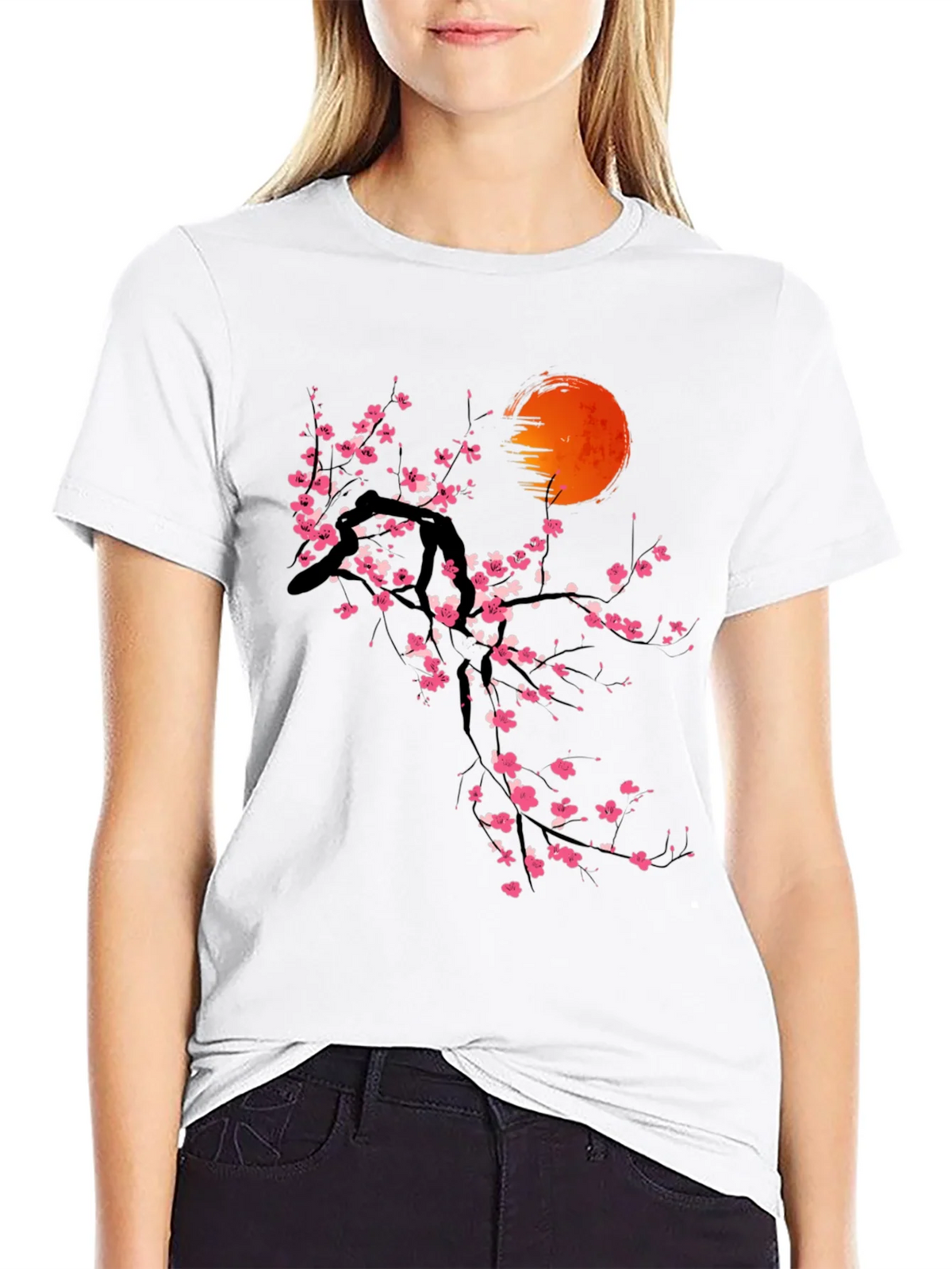 Cherry Blossom Sunset T-Shirt - Artistic Graphic Tee product image 8