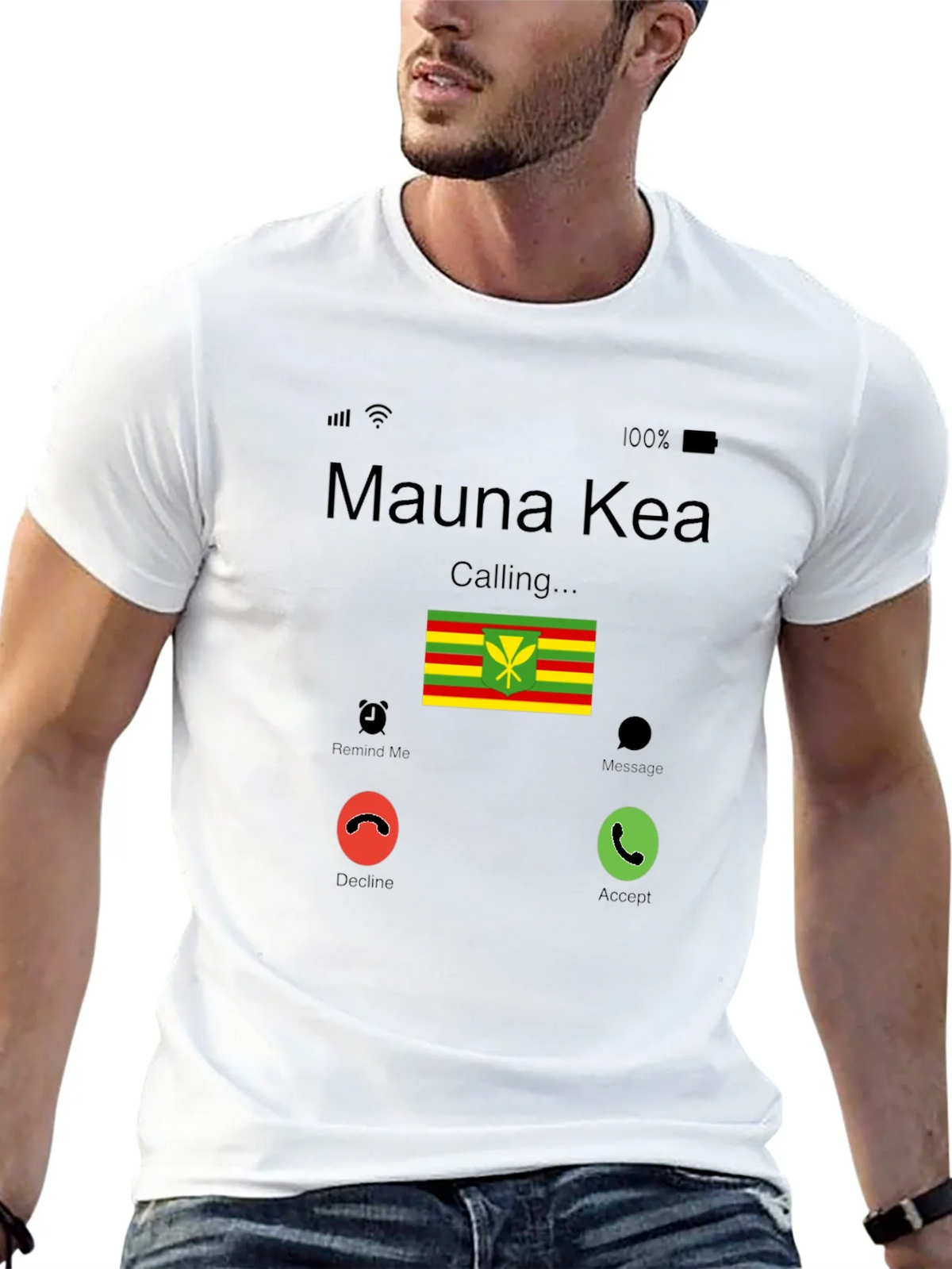 Mauna Kea Calling T-Shirt - Hawaiian Flag Design product image 12