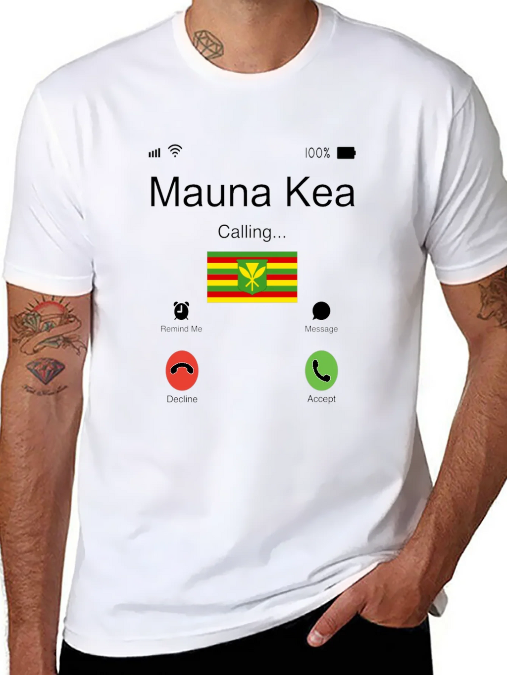 Mauna Kea Calling T-Shirt - Hawaiian Flag Design product image 7
