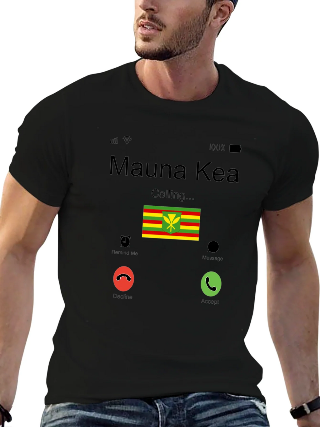 Mauna Kea Calling T-Shirt - Hawaiian Flag Design product image 6