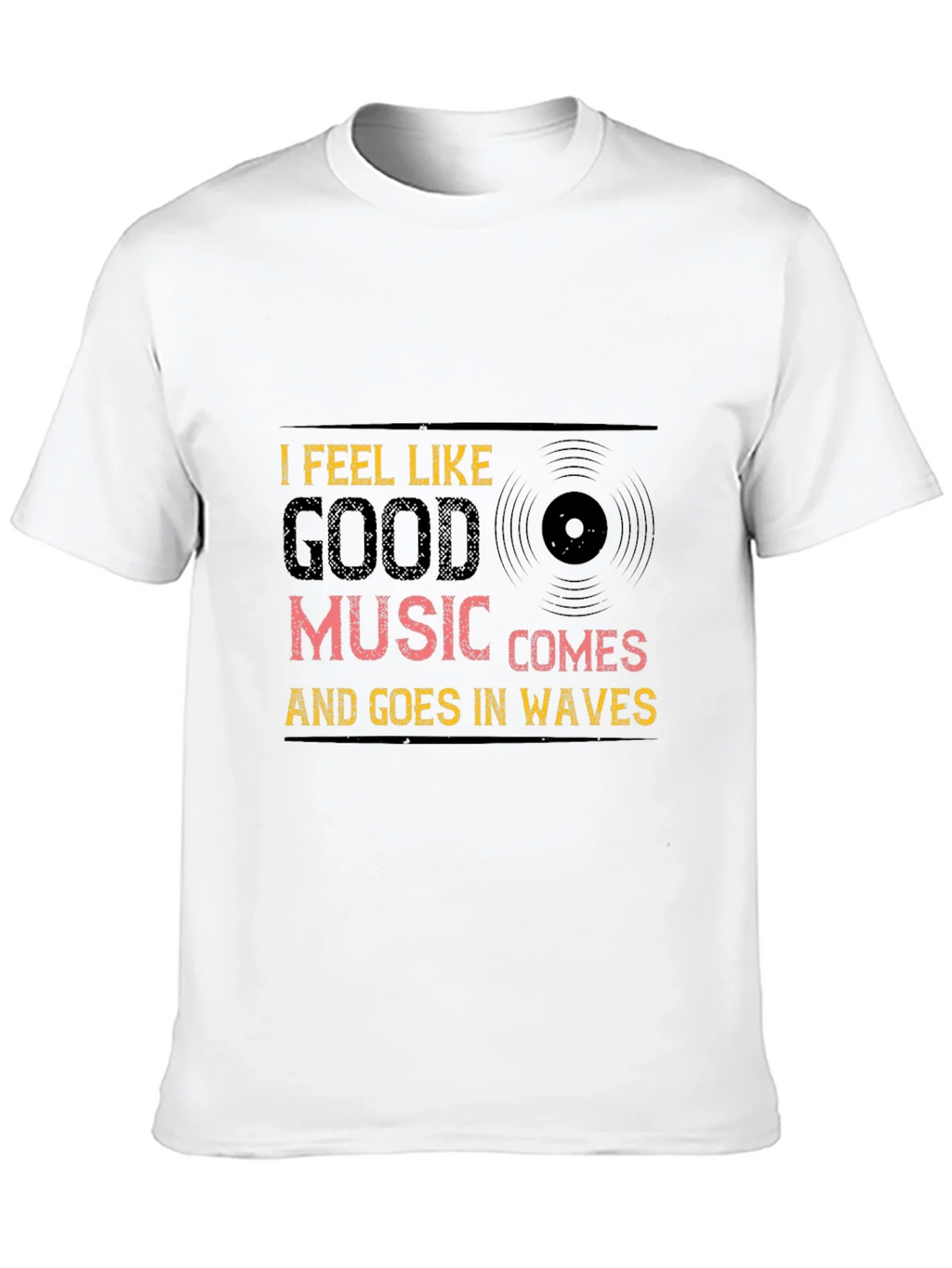 Music Waves Graphic Tee - Black Cotton T-Shirt product image 9