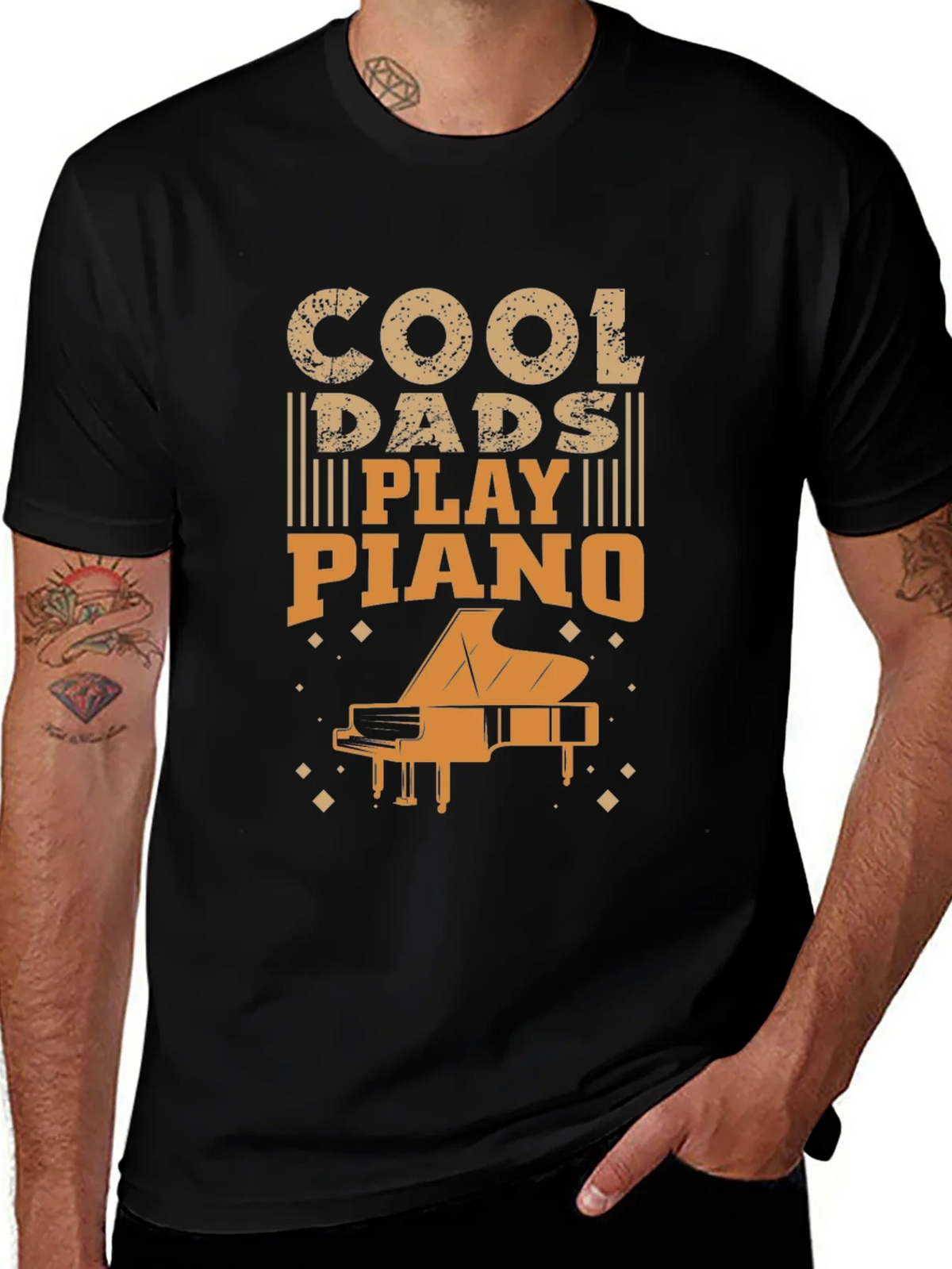 Cool Dads Play Piano Graphic Tee product image 1