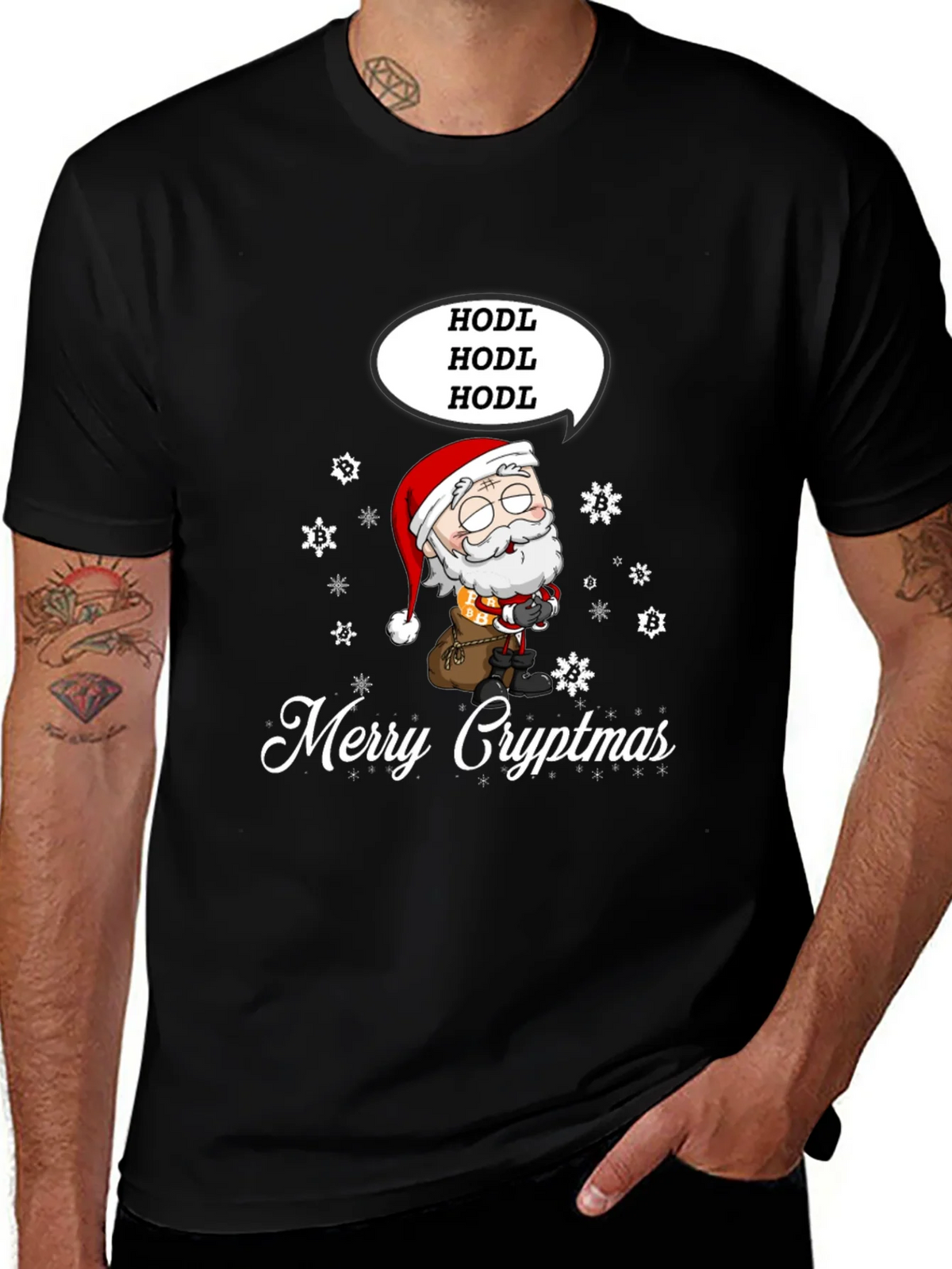 Merry Cryptmas HODL Santa Tee product image 1