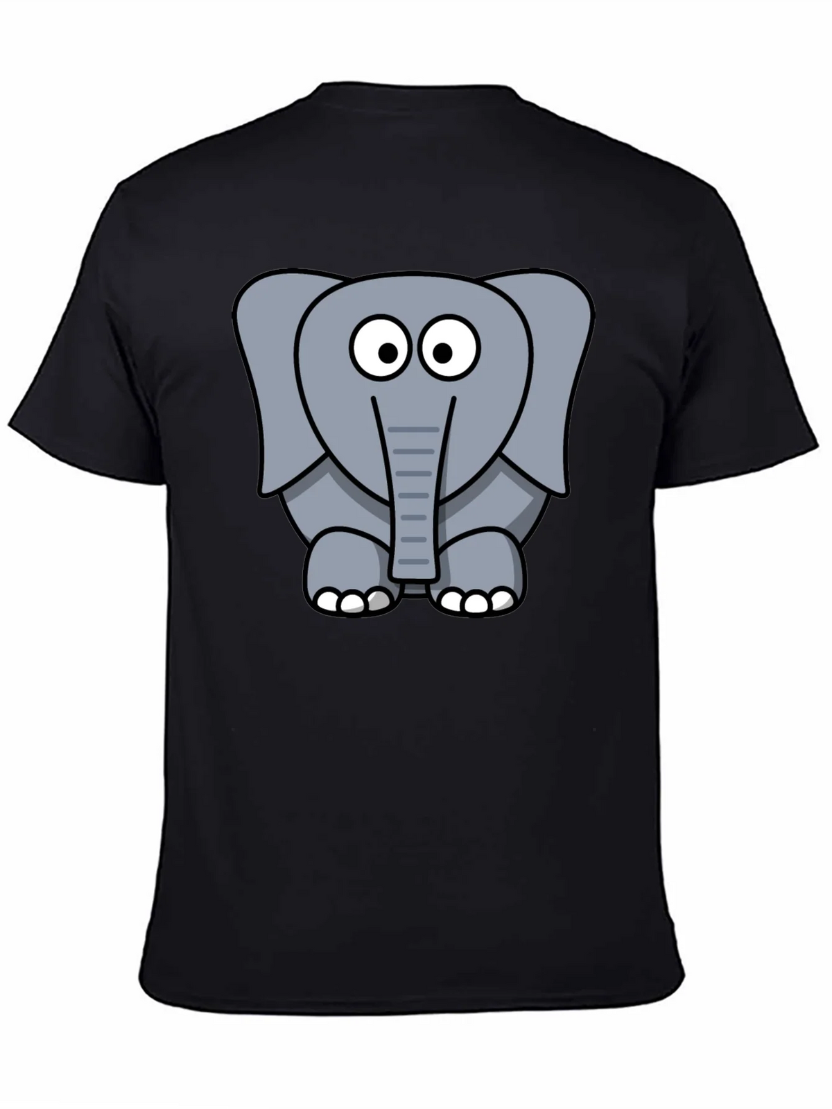 Cartoon Elephant Graphic Black T-Shirt product image 4