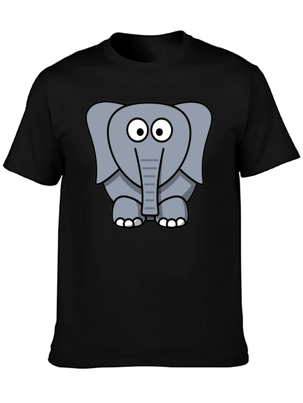 Cartoon Elephant Graphic Black T-Shirt product image 3