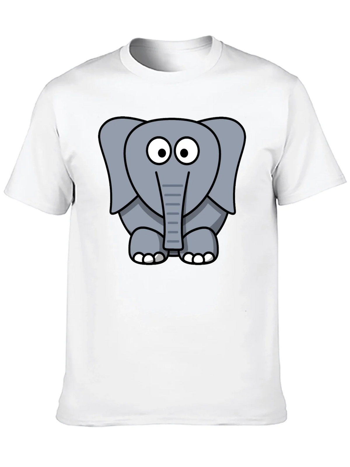 Cartoon Elephant Graphic Black T-Shirt product image 9