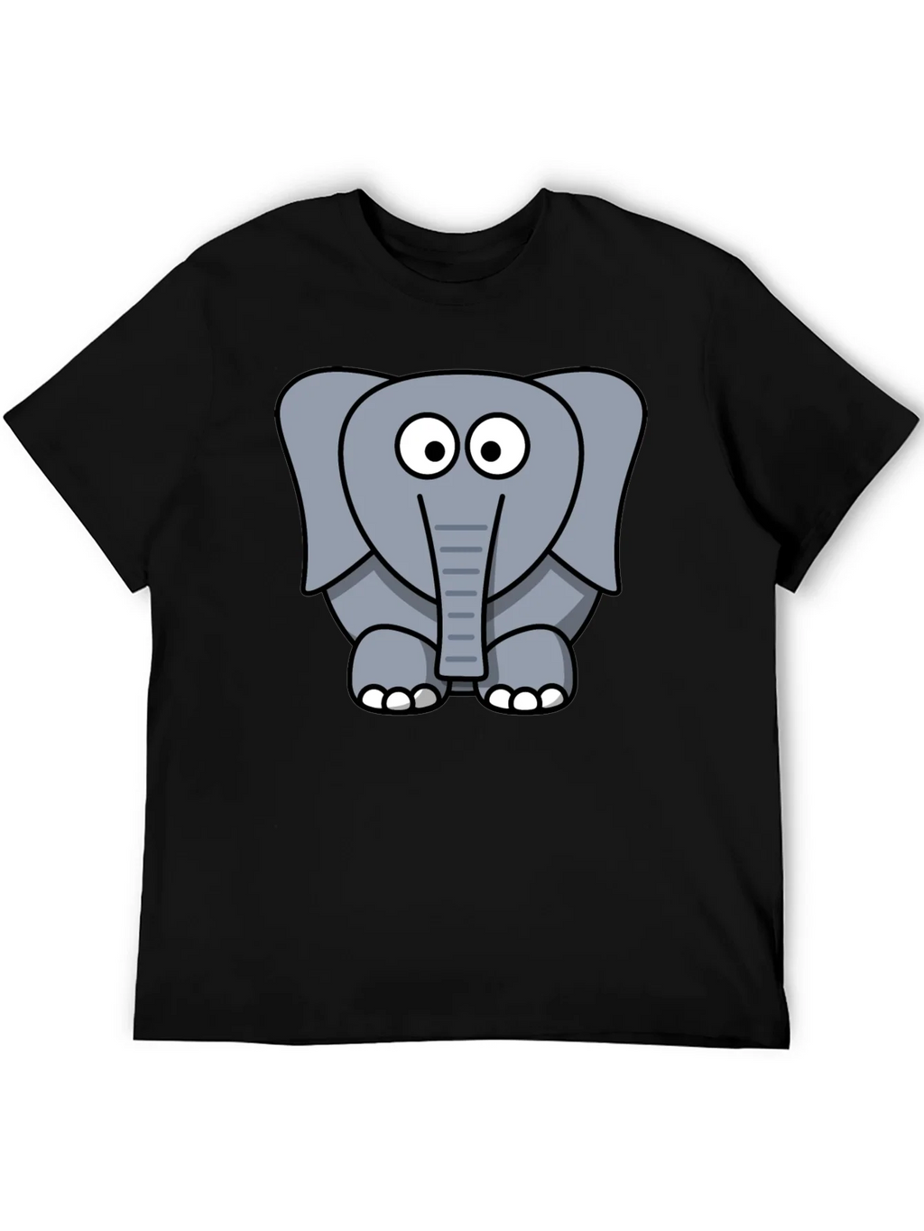 Cartoon Elephant Graphic Black T-Shirt product image 5