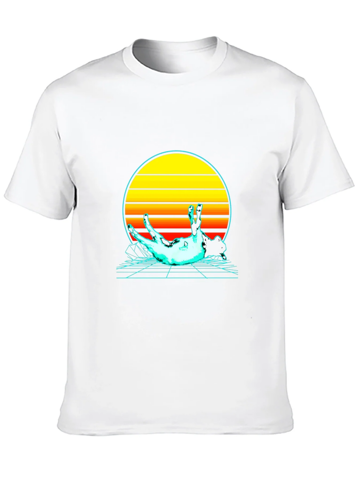 Retro Sunset Dog T-Shirt - 80s Style Graphic Tee product image 2