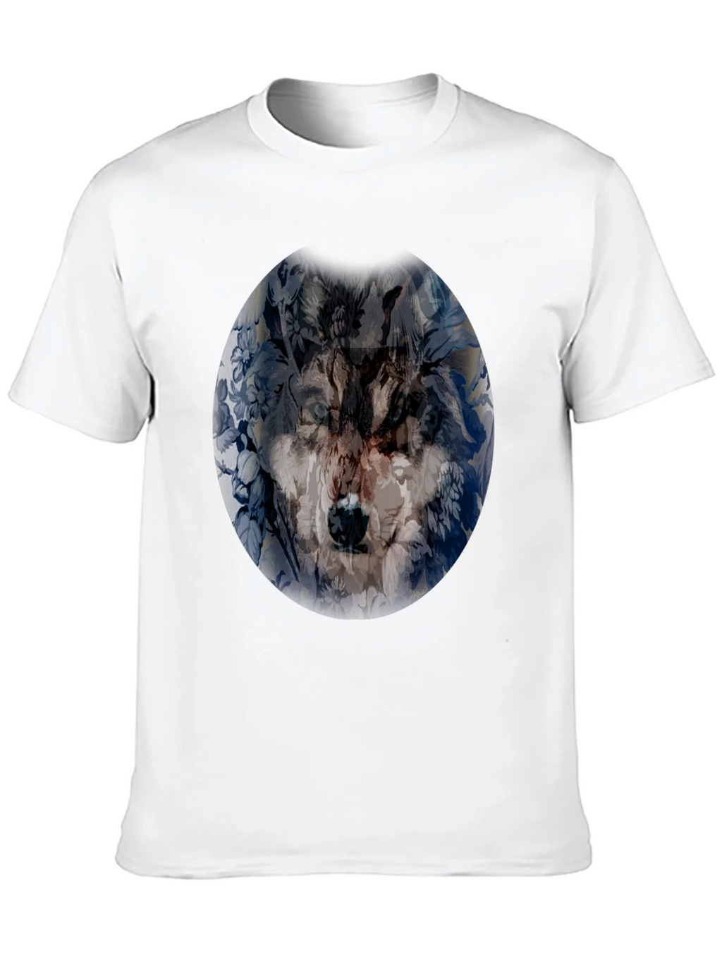 Wolf Floral Print Black T-Shirt product image 9