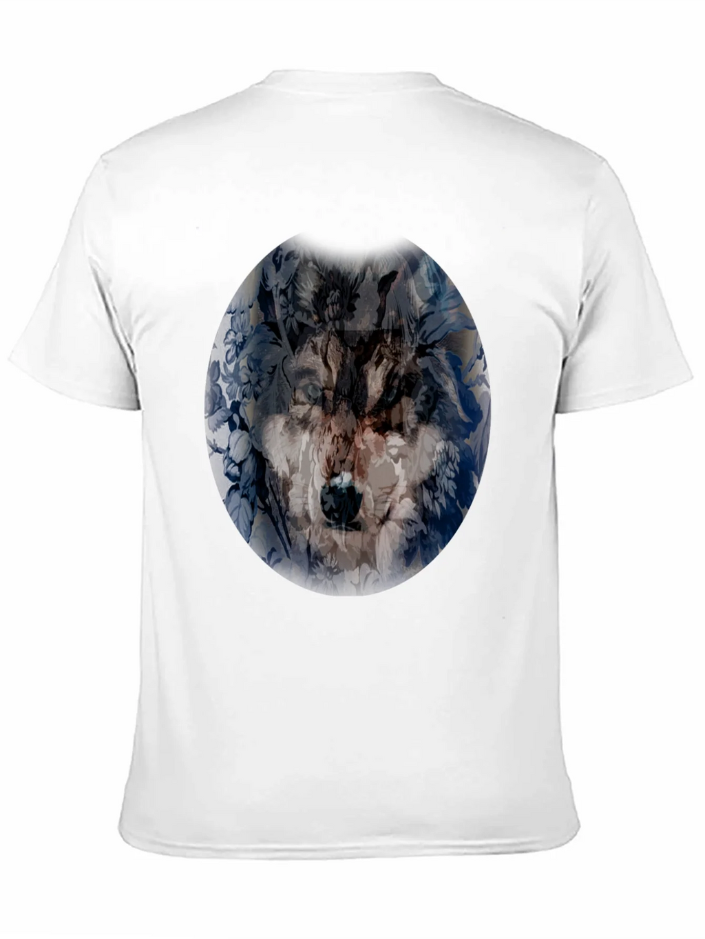 Wolf Floral Print Black T-Shirt product image 10