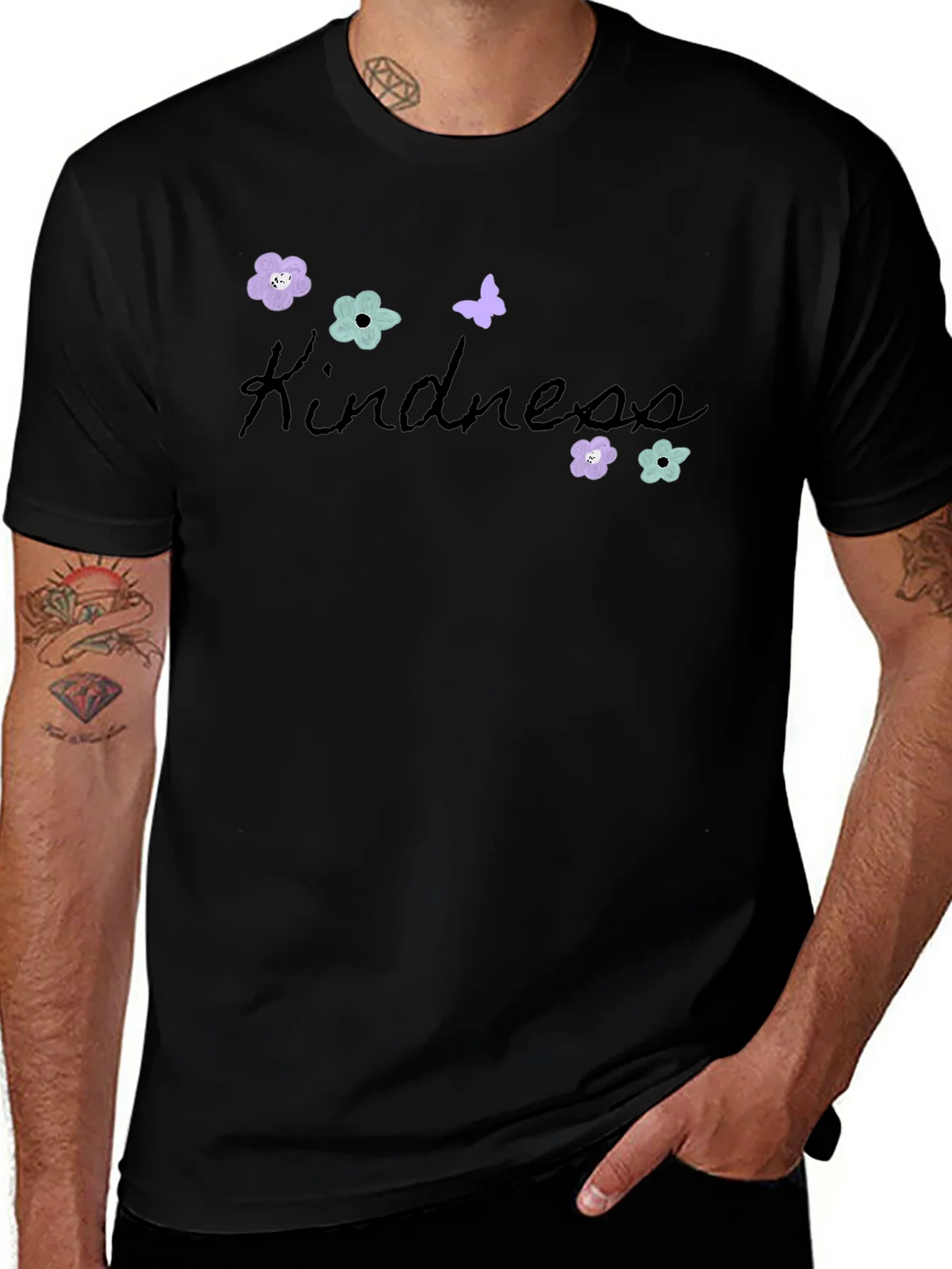 Kindness Graphic Tee - Floral Butterfly Design product image 1