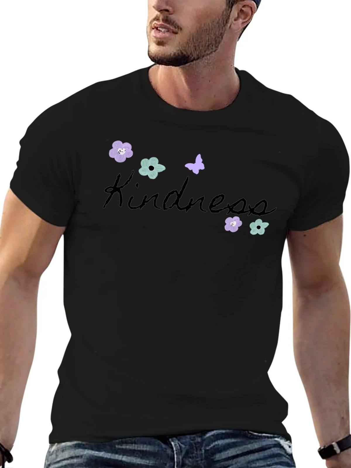 Kindness Graphic Tee - Floral Butterfly Design product image 6