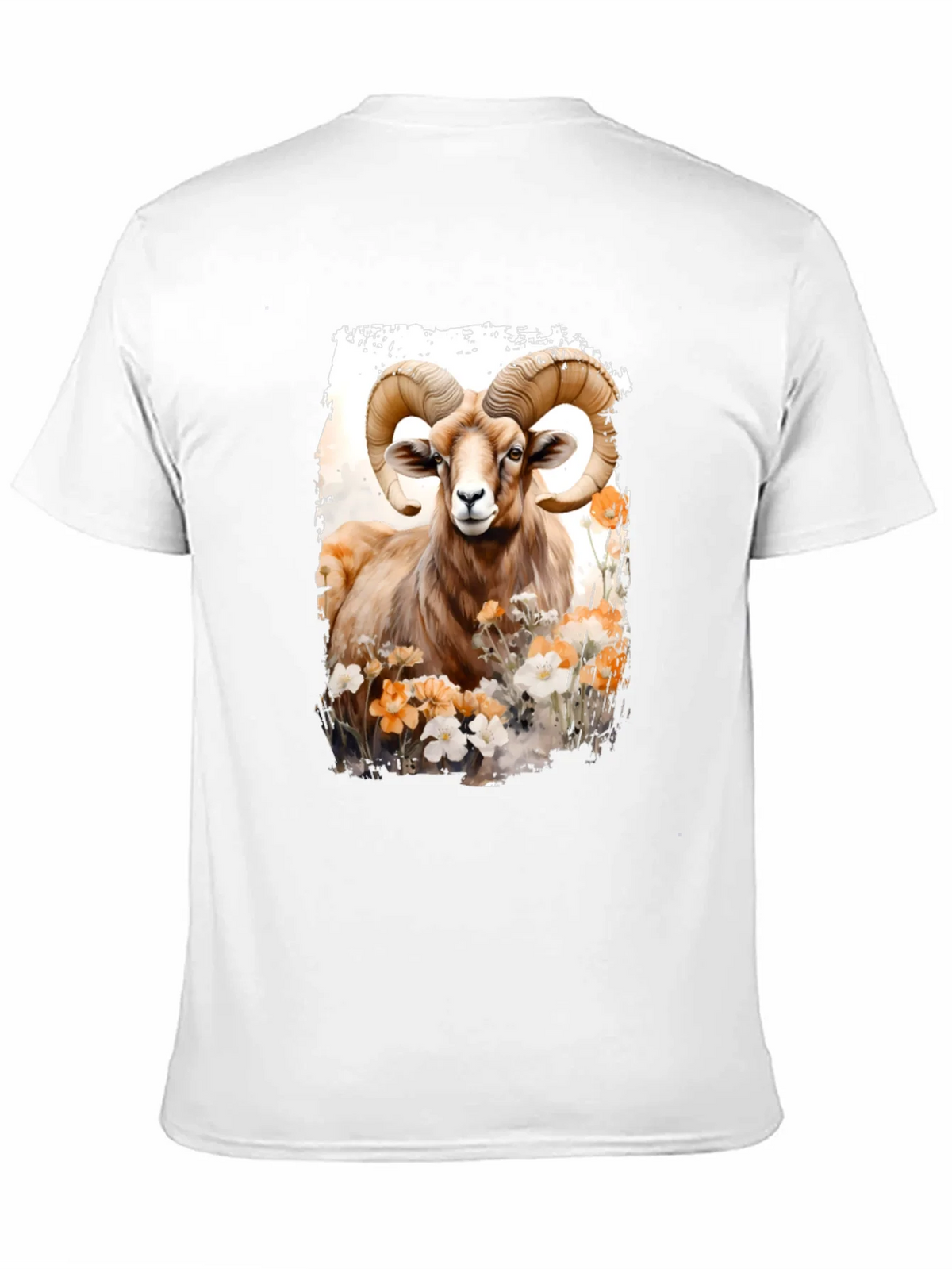 Ram Animal Floral Graphic Print Black Tee product image 7