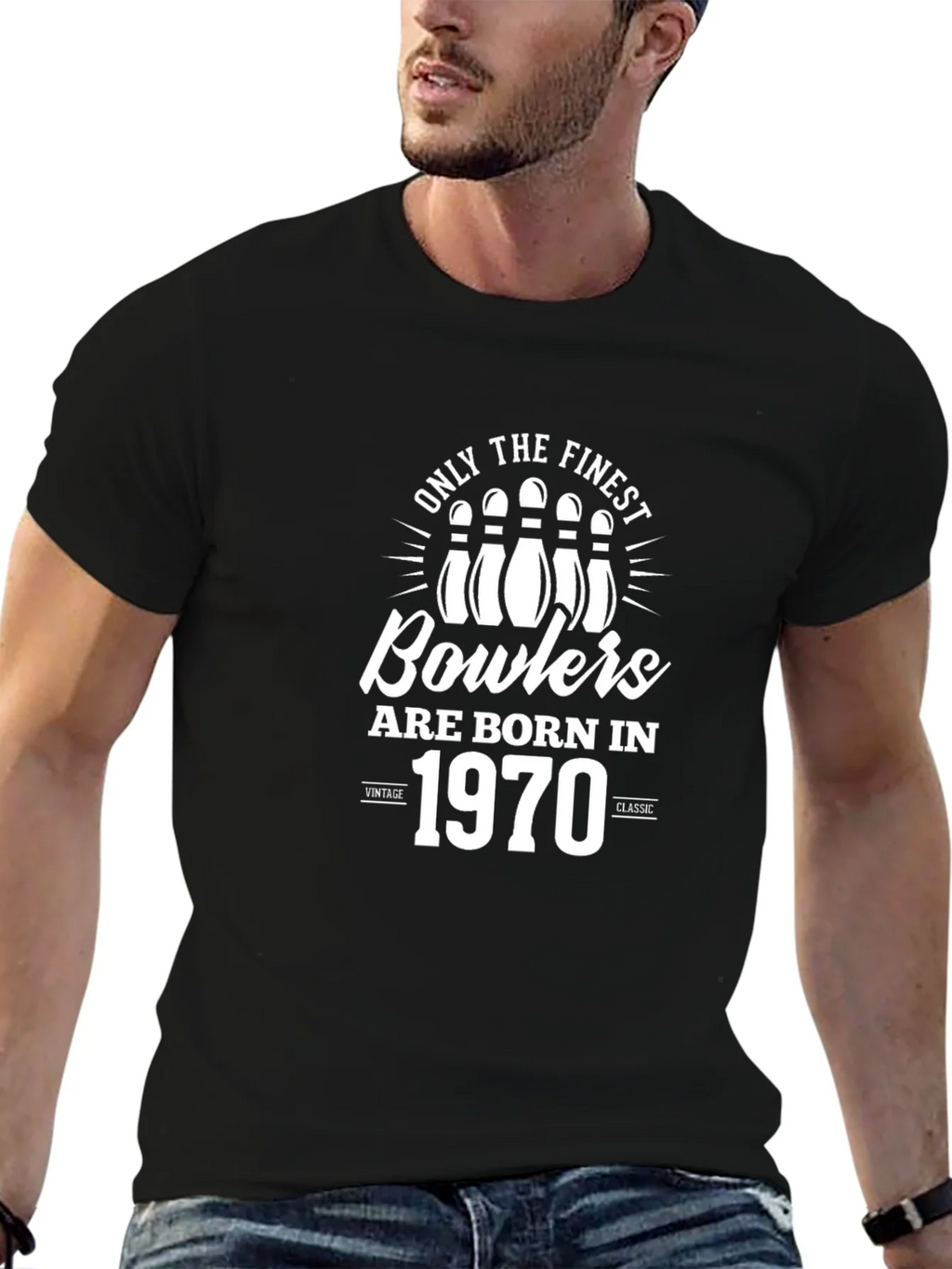 Finest Bowlers Born in 1970 Black T-Shirt product image 3