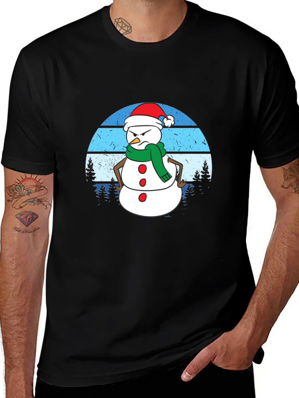 Grumpy Snowman Graphic Tee - Holiday Humor product image 1