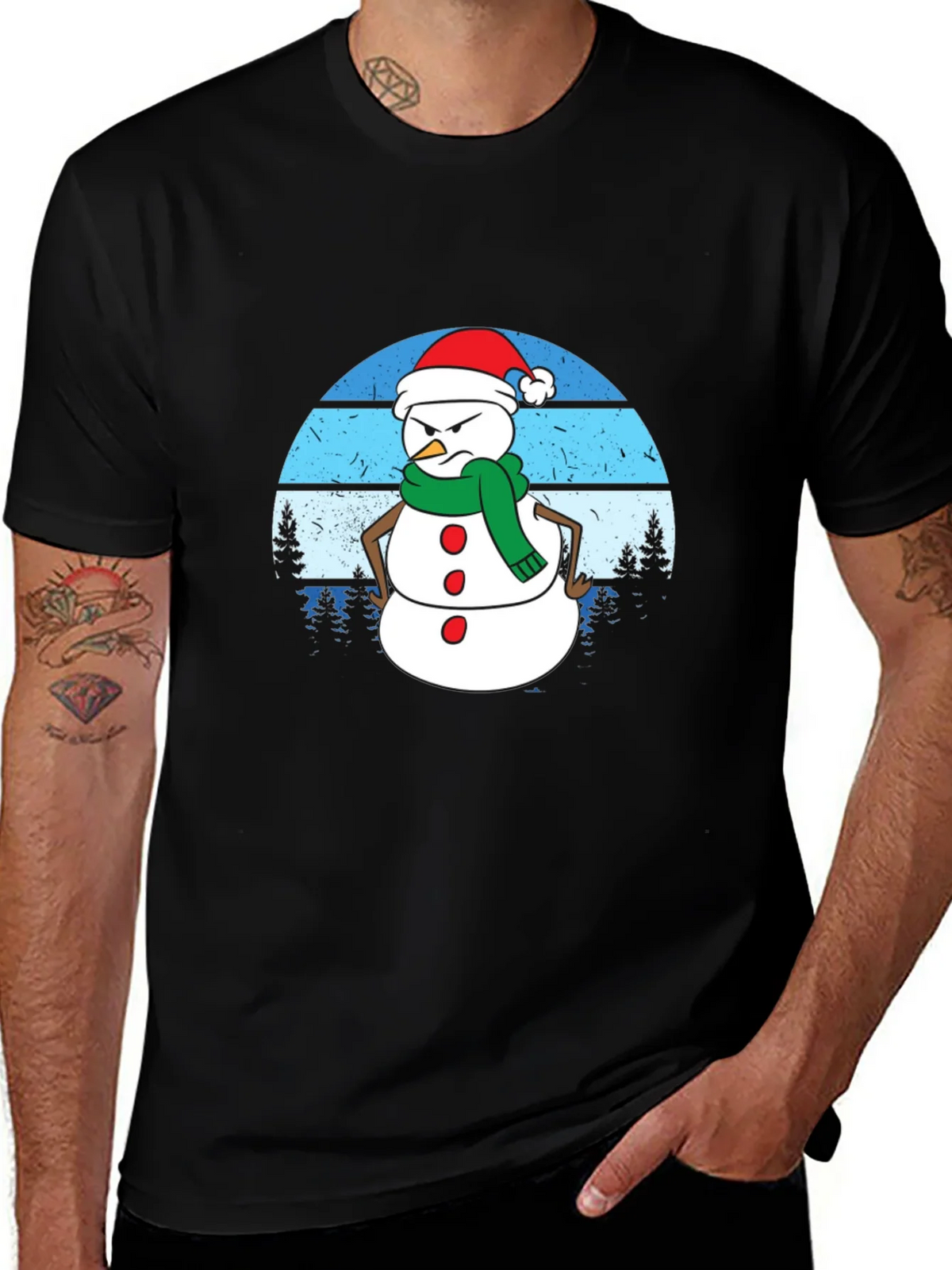Grumpy Snowman Graphic Tee - Holiday Humor product image 1