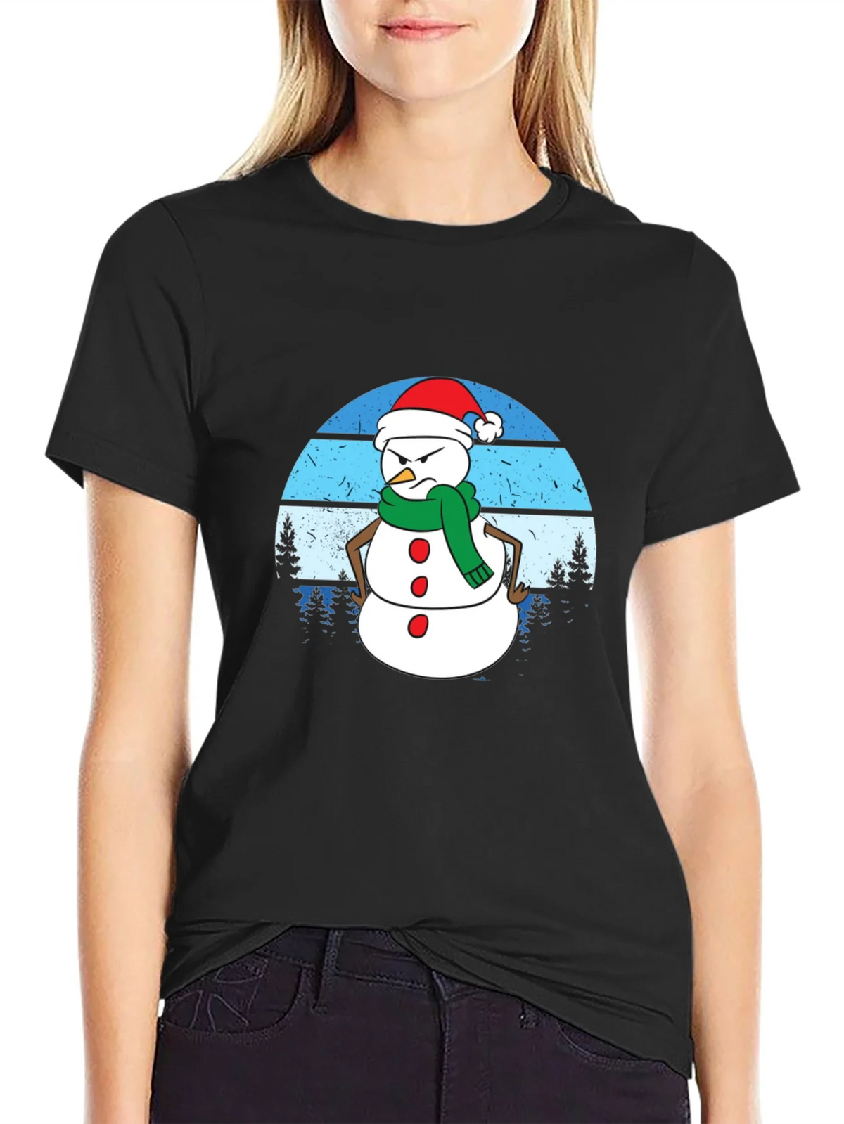 Grumpy Snowman Graphic Tee - Holiday Humor product image 2