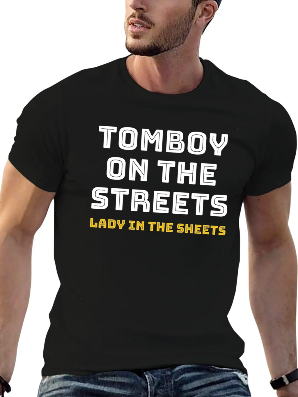 Tomboy On the Streets Lady In Sheets Black T-Shirt product image 6