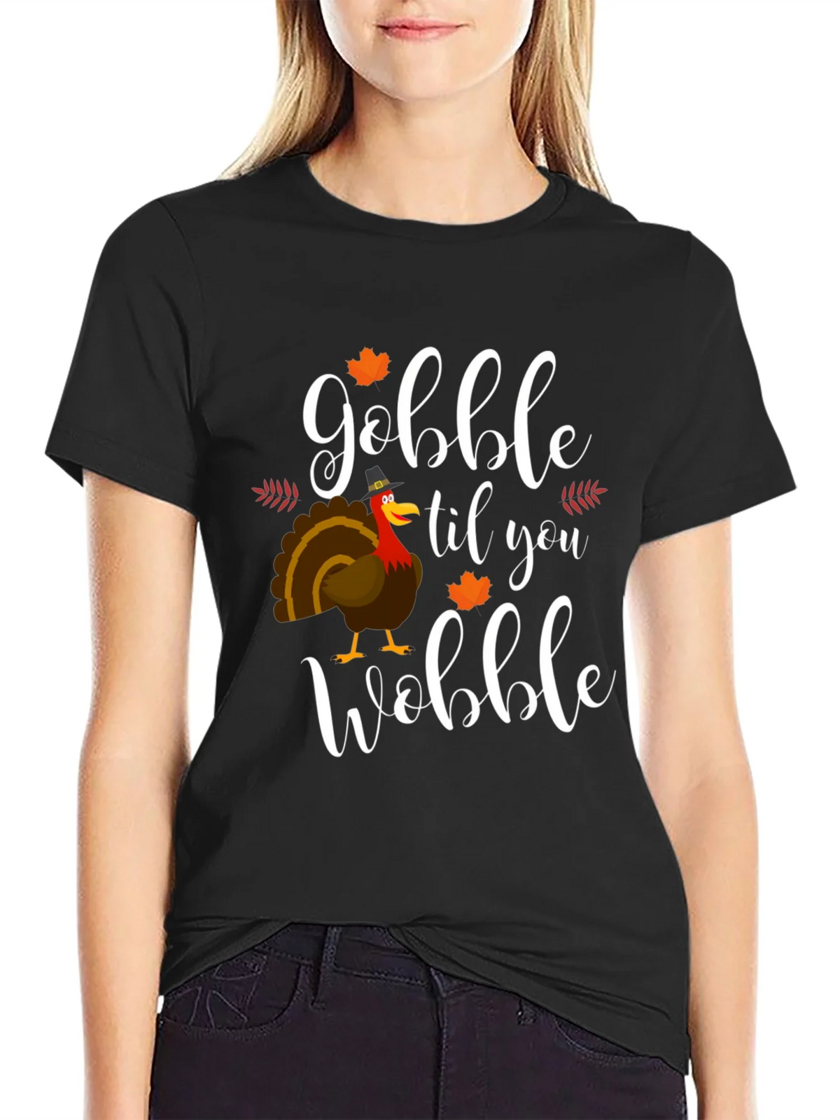 Gobble Til You Wobble Thanksgiving T-Shirt product image 2